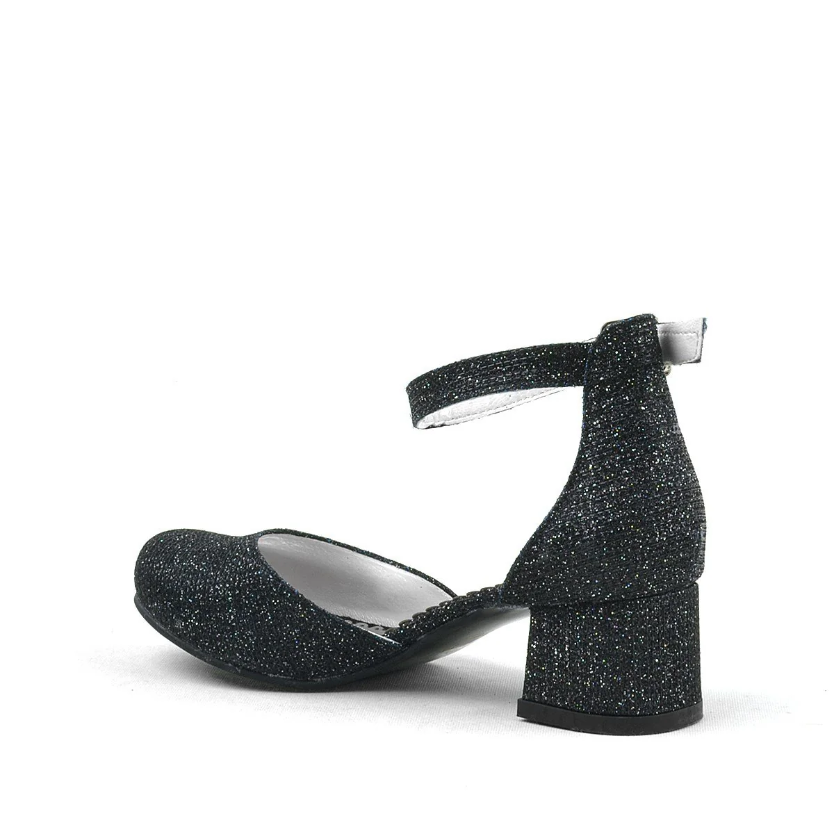 Girls Glittery Block Heel Mary Janes Shoes - Merida - Black - Image 4