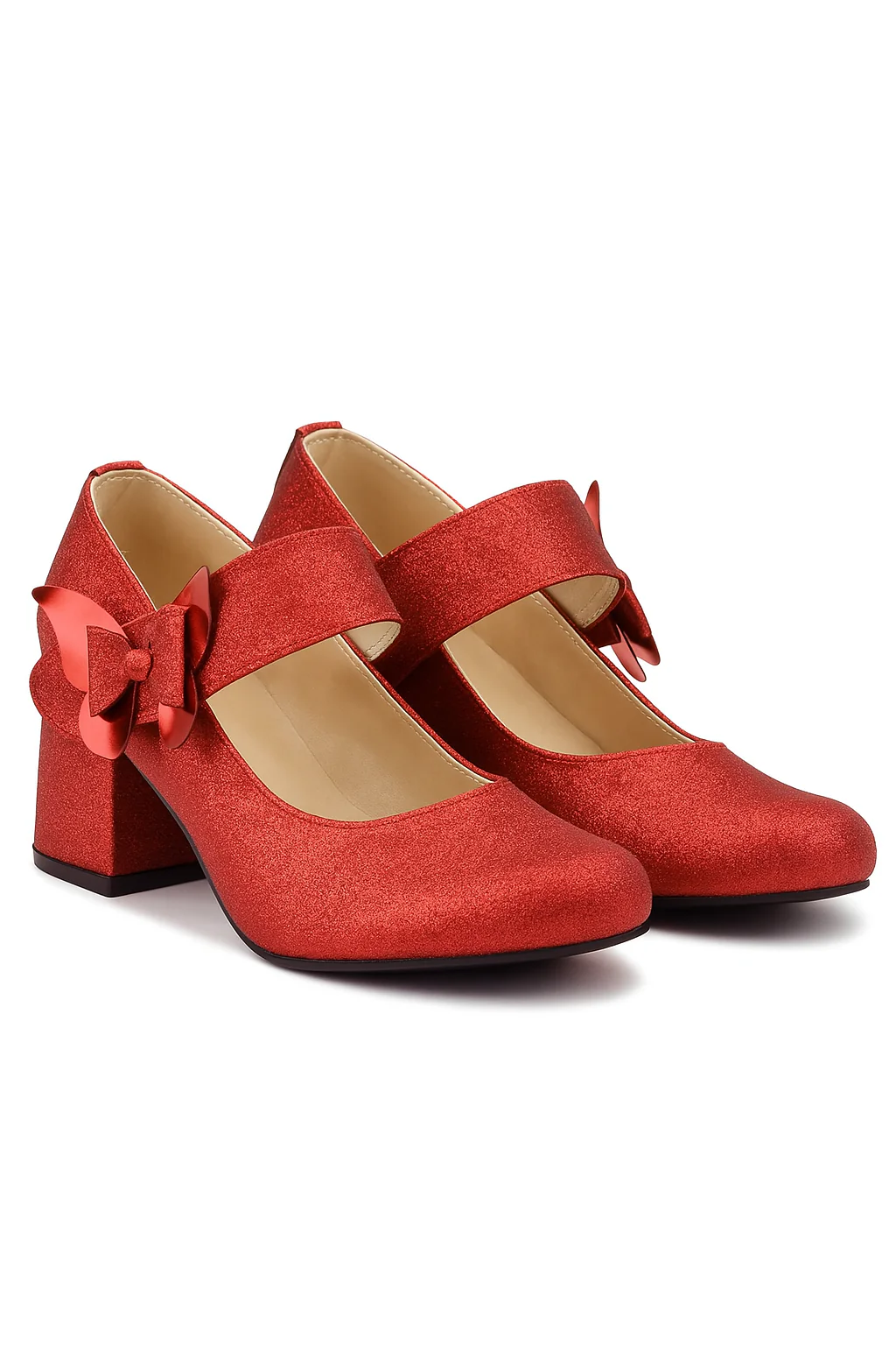 Girls Glittery Block Heel Mary Janes Shoes - Winx - Red - Image 2