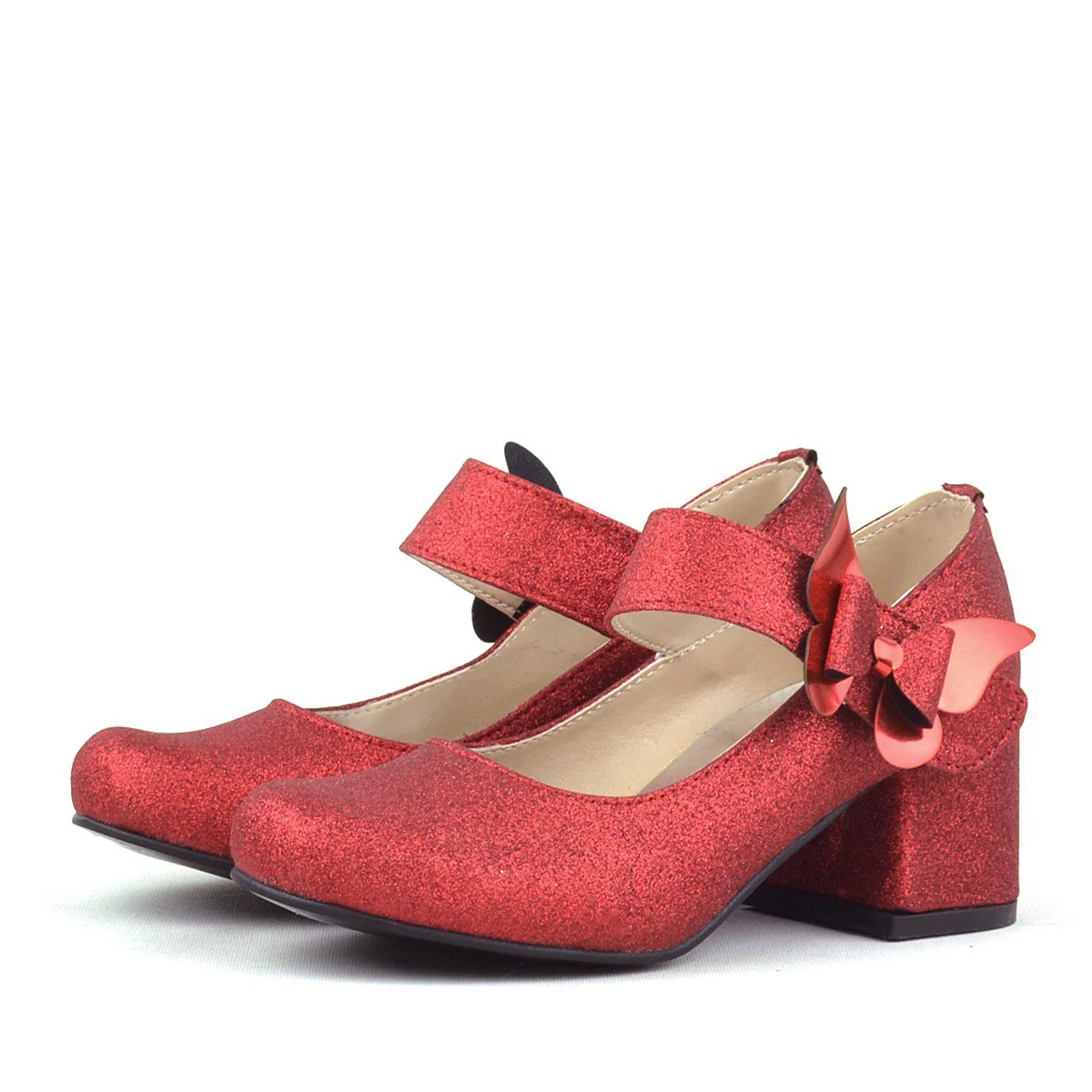 Girls Glittery Block Heel Mary Janes Shoes - Winx - Red - Image 4