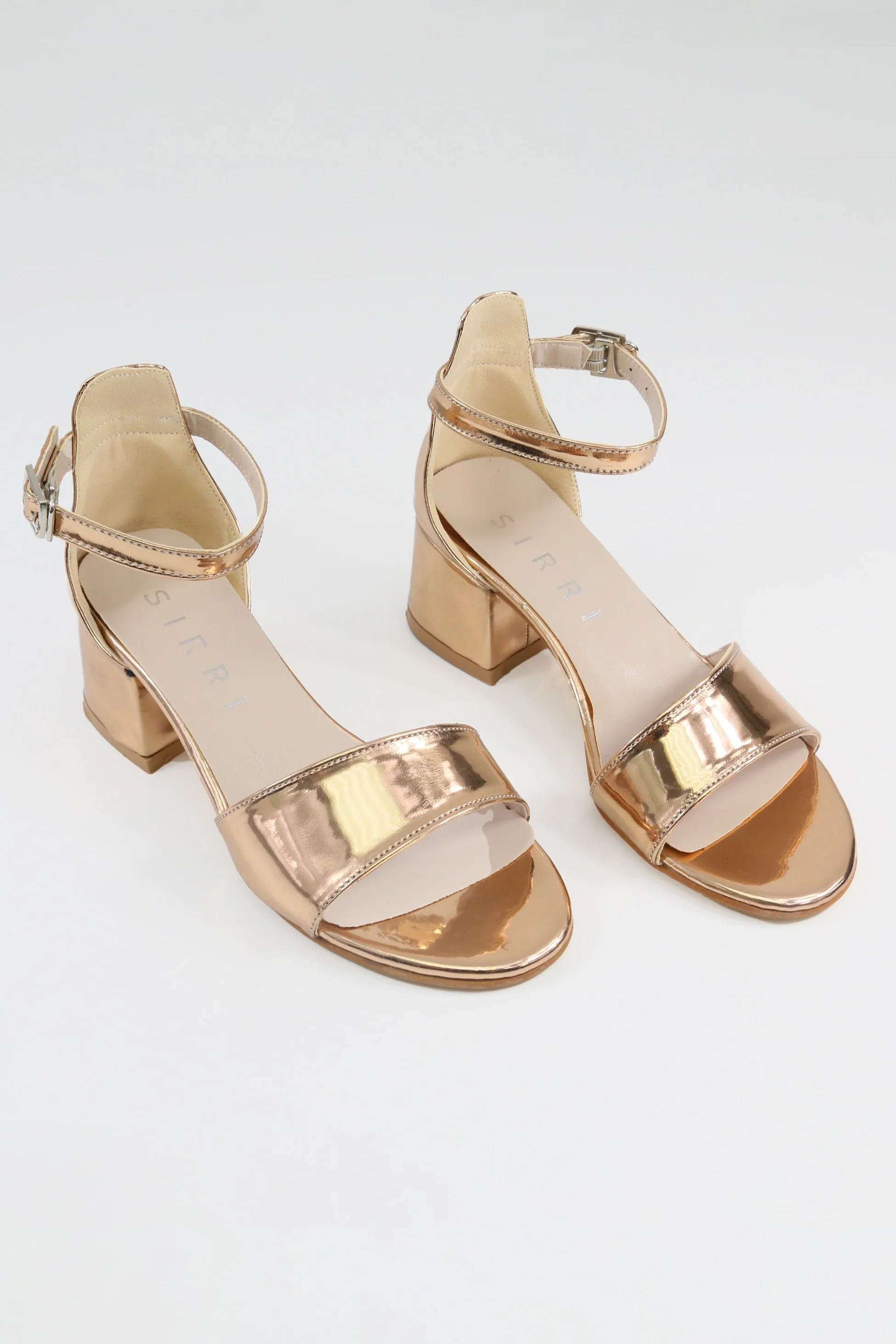 Girls Iridescent Block Heels Patent Sandals - NOVA - Gold - Image 5