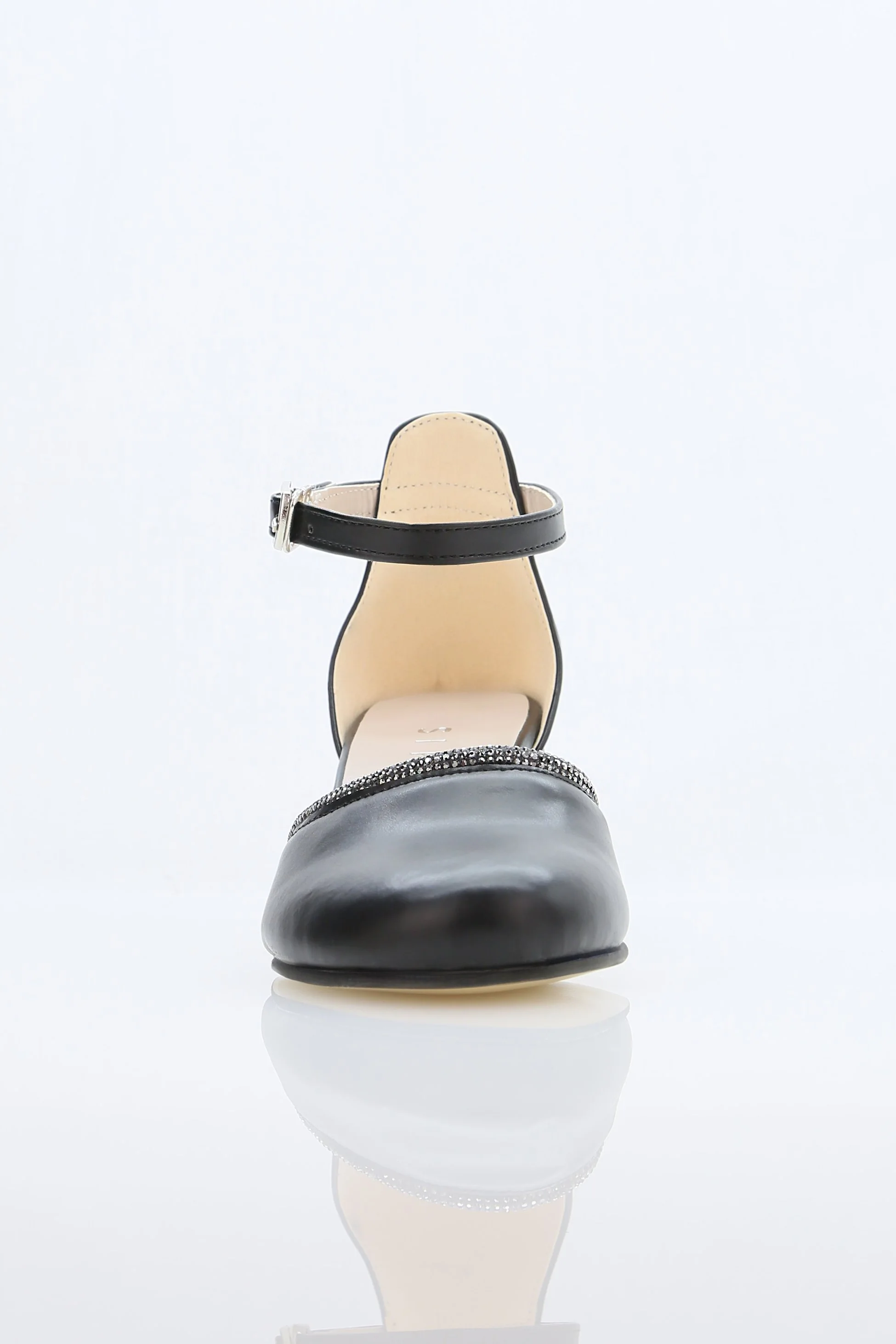 Girls' Ivory Block Heel Shoes With Rhinestone Trim – CHARM - Black - Image 4