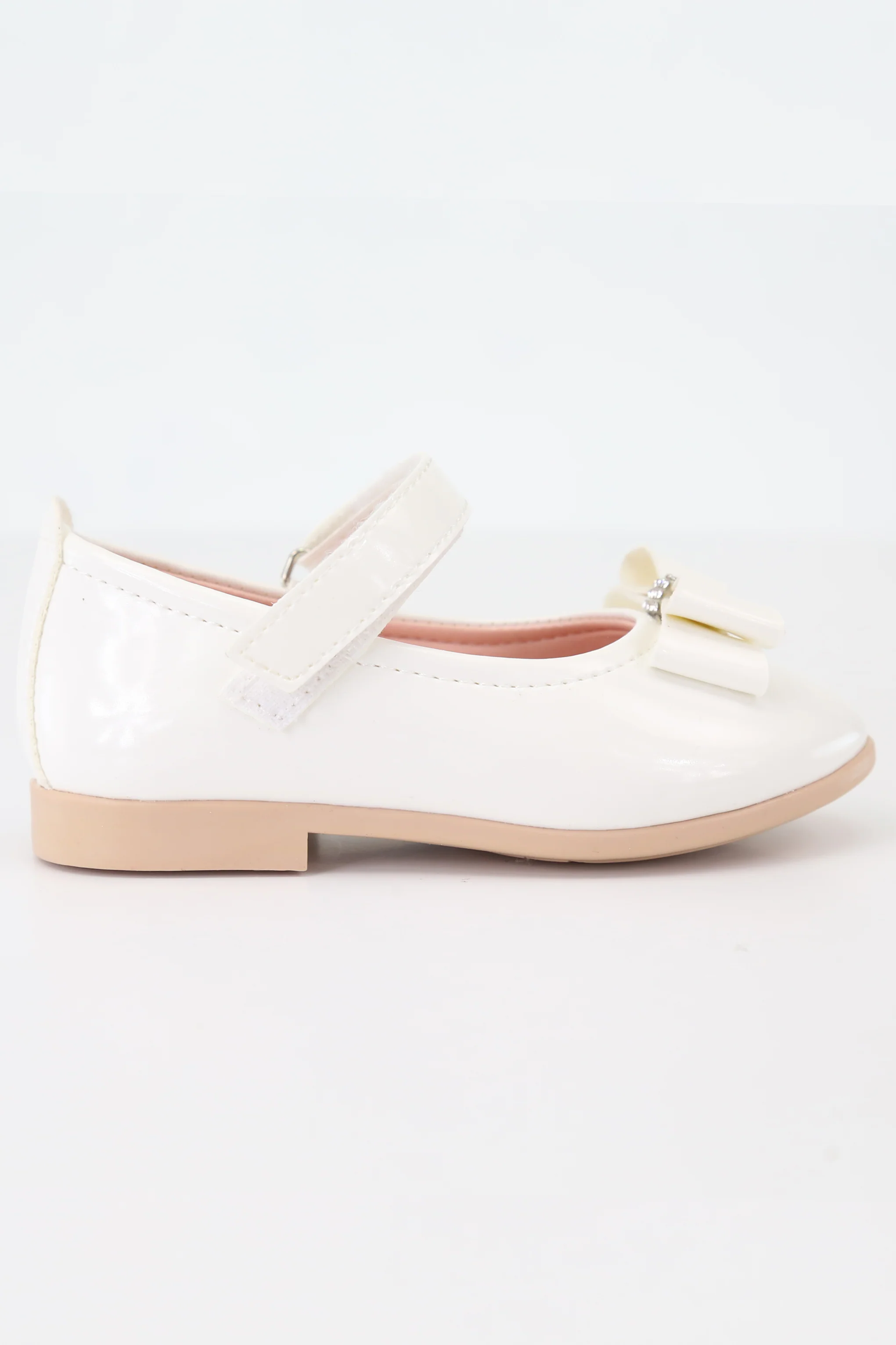 Girls Mary Jane Flat Patent Dress Shoes LAYLA - Off white - Image 3