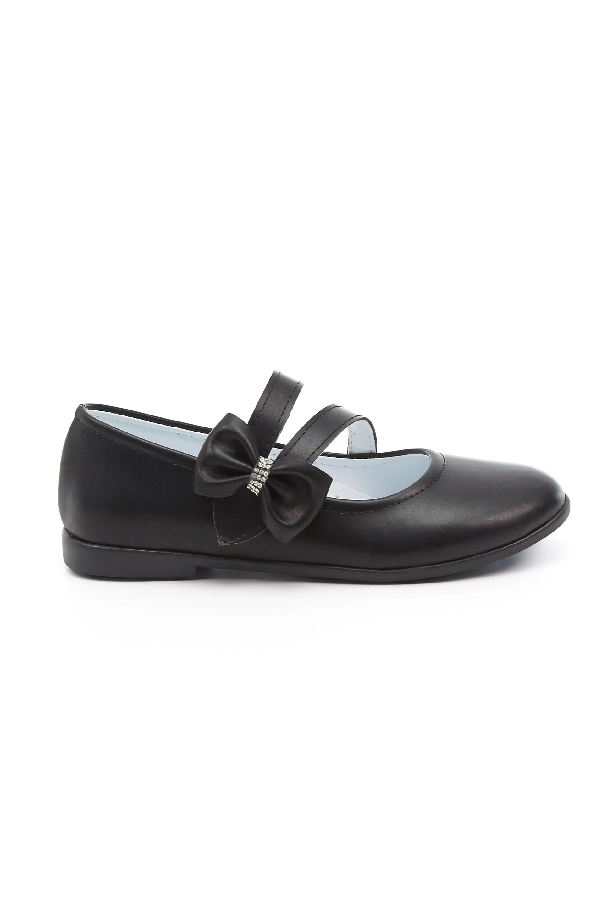 Girls Mary Jane Bow Flat Dress Shoes -MAYA - Black - Image 4