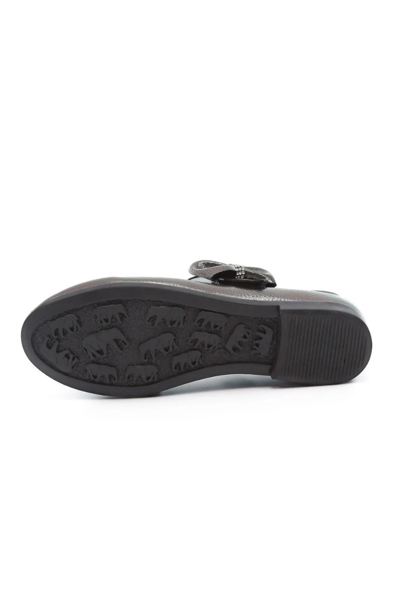 Girls Mary Jane Bow Flat Dress Shoes -MAYA - Metallic Silver - Image 5
