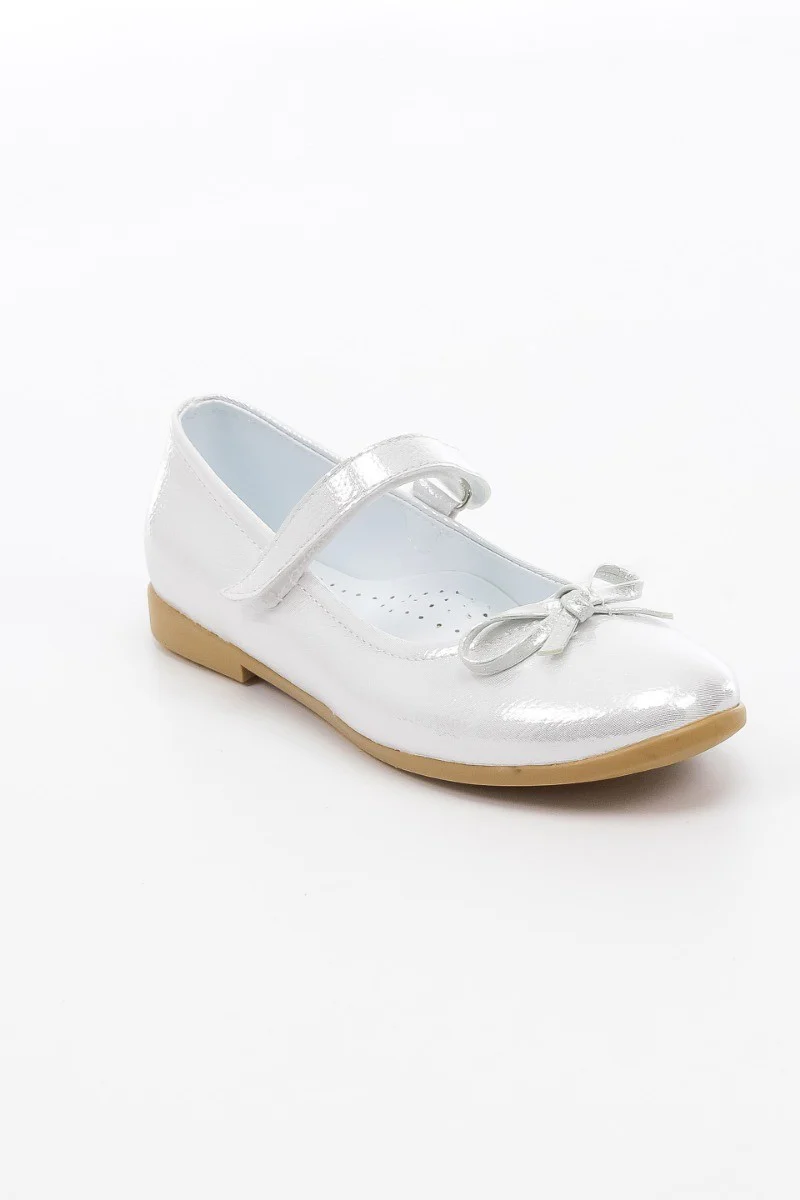 Girls Mary Jane Flat Dress Shoes - ANNA - Silver - Image 3
