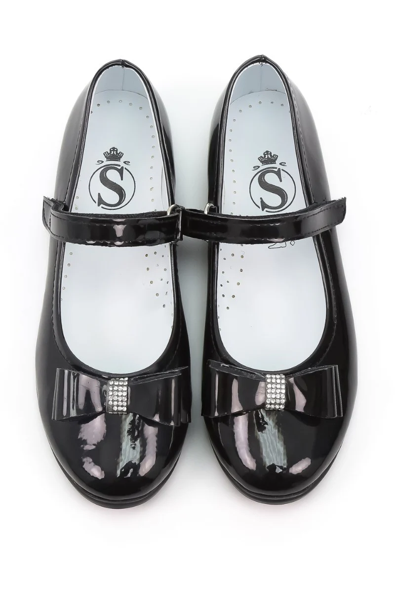 Girls Mary Jane Flat Patent Dress Shoes - LAYLA - Black - Image 3