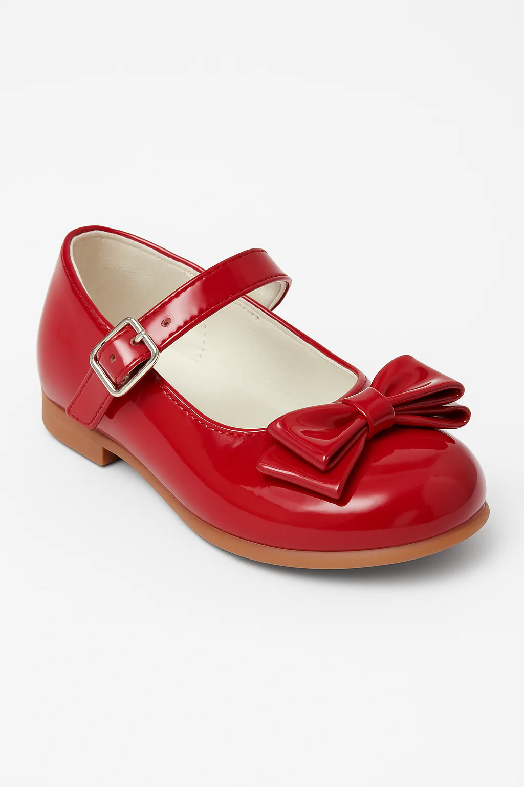 Girls Patent Mary Jane Shoes with Bow – LIYA - Red
