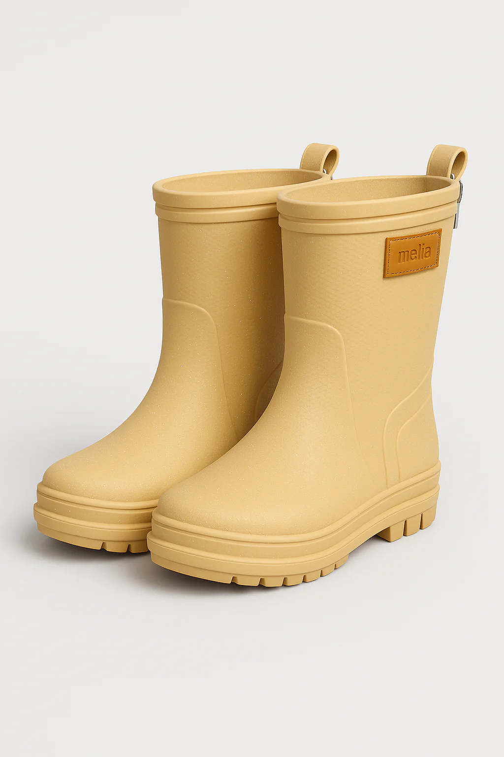 Girls Pull On Rain Boots - Angel - Beige - Image 3