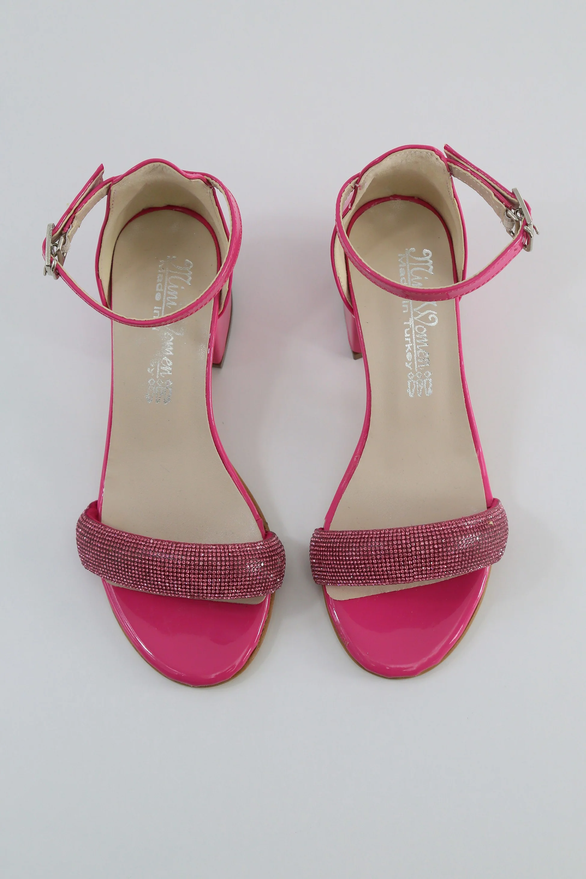 Girls’ Rhinestone Block Heel Sandals - LARA - Rose - Image 2