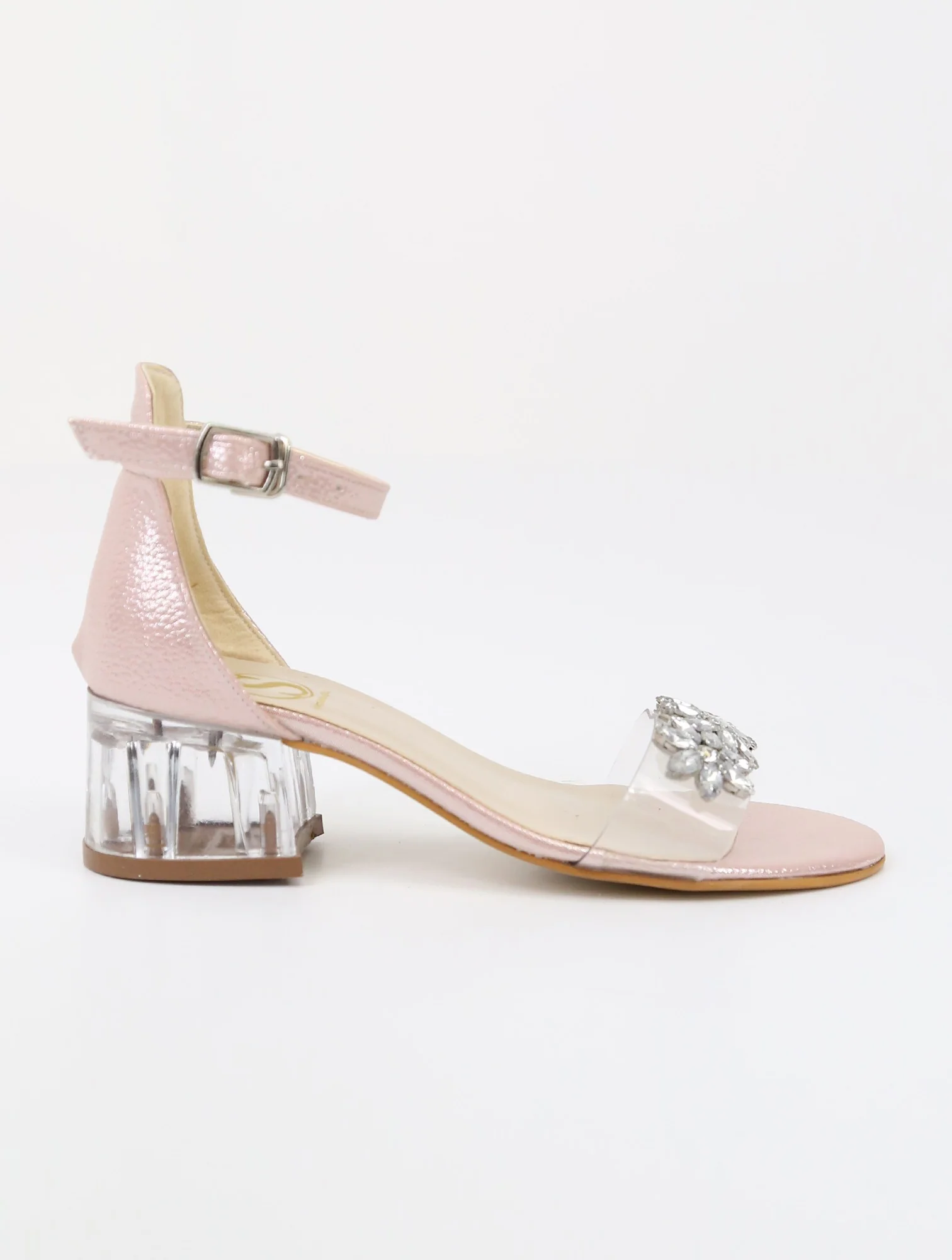 Girls Ankle-Strap Block Heels Sandals - WAKKO - Pink - Image 3