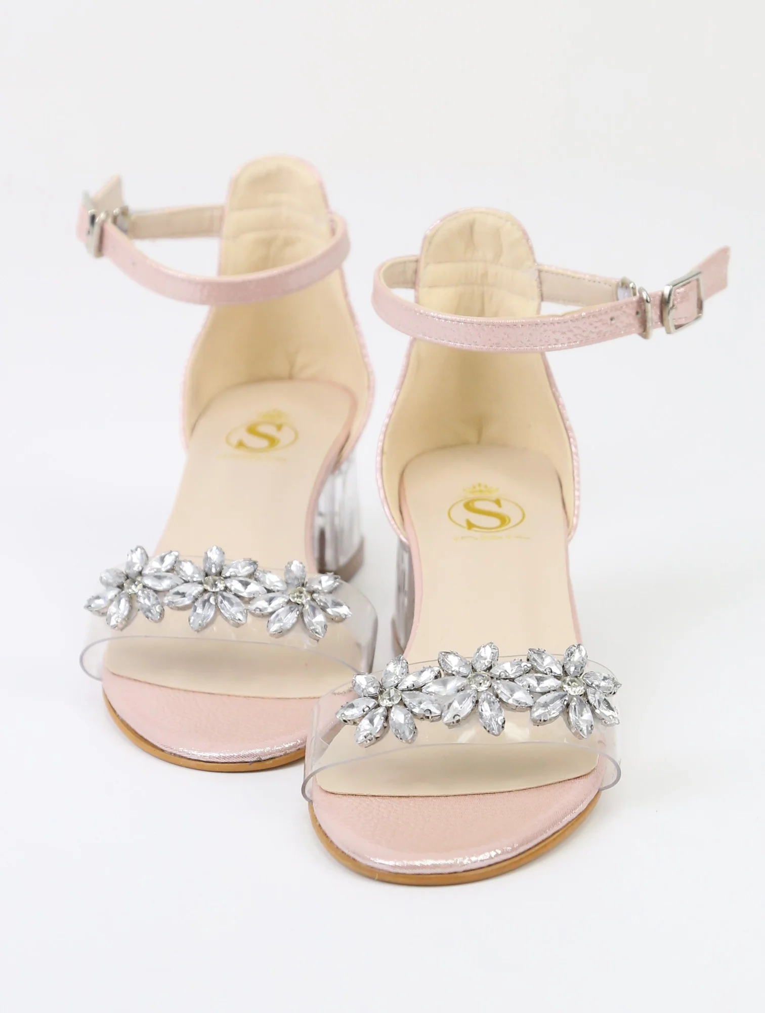 Girls Ankle-Strap Block Heels Sandals - WAKKO - Pink - Image 4