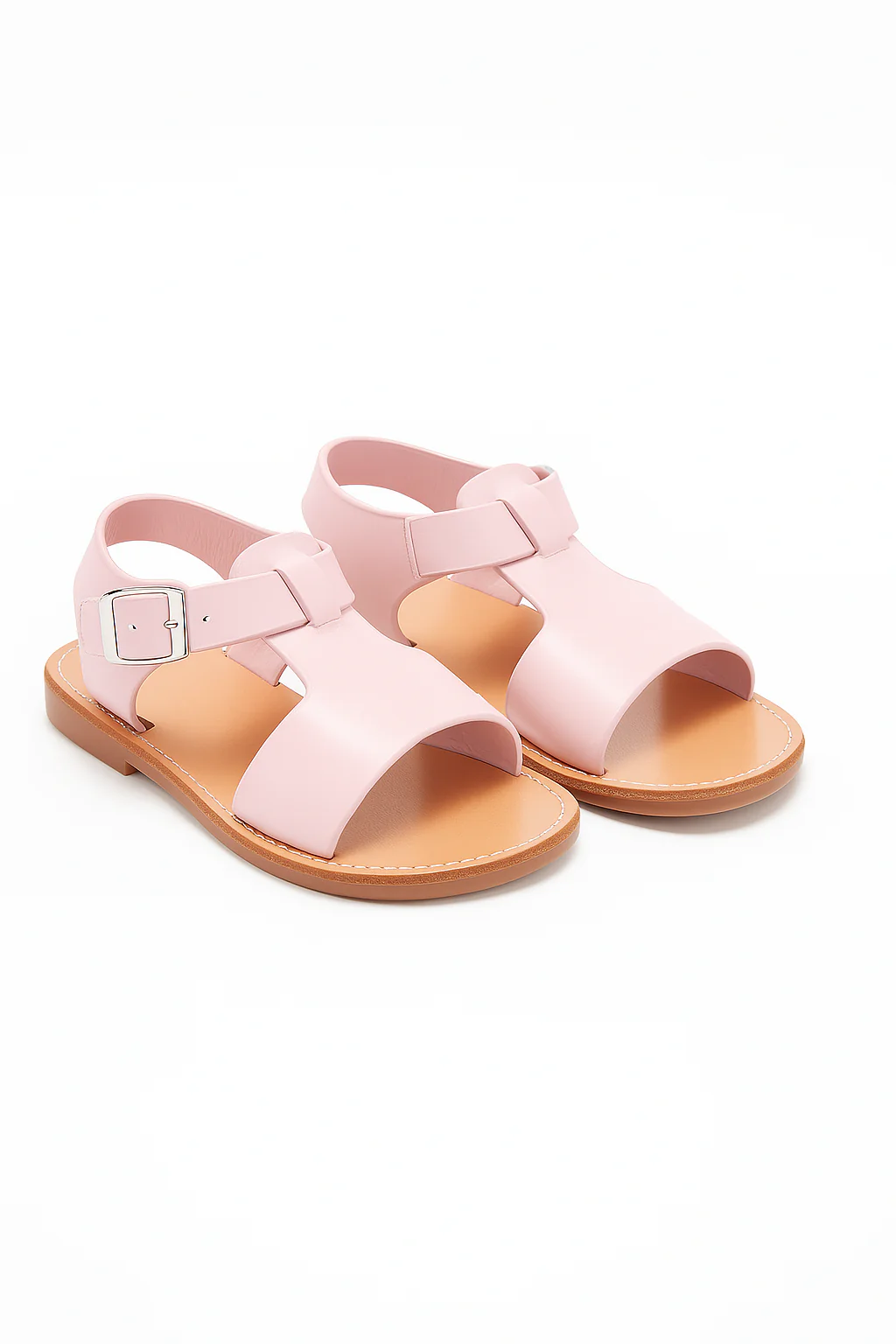 Little Girls’ T-Bar Sandal Shoes with Buckle Closure - WYATT - Pink - Image 3