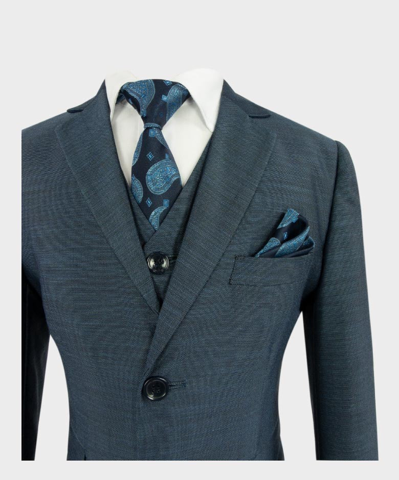 Boys All in One Tailored Fit Suit  - HENRY Blue - Dark Blue - Image 3