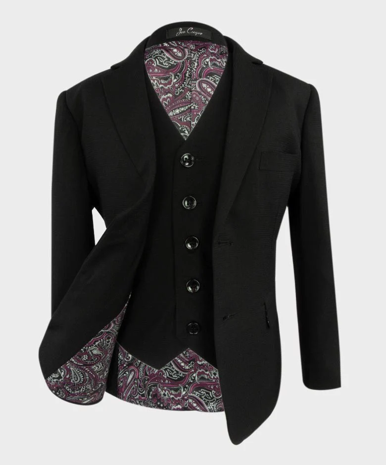 Boys Tailored Fit Formal Suit - AIDEN - Black - Image 10