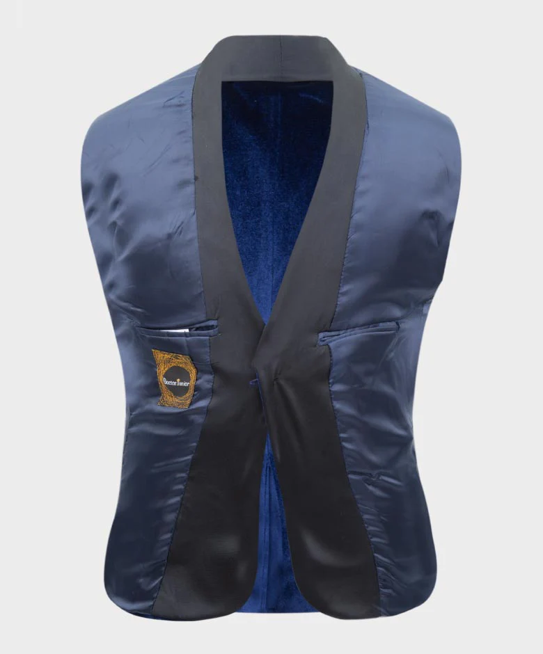 Boys Velvet Tuxedo Blazer Set - KINGSMAN - Navy Blue - Image 8