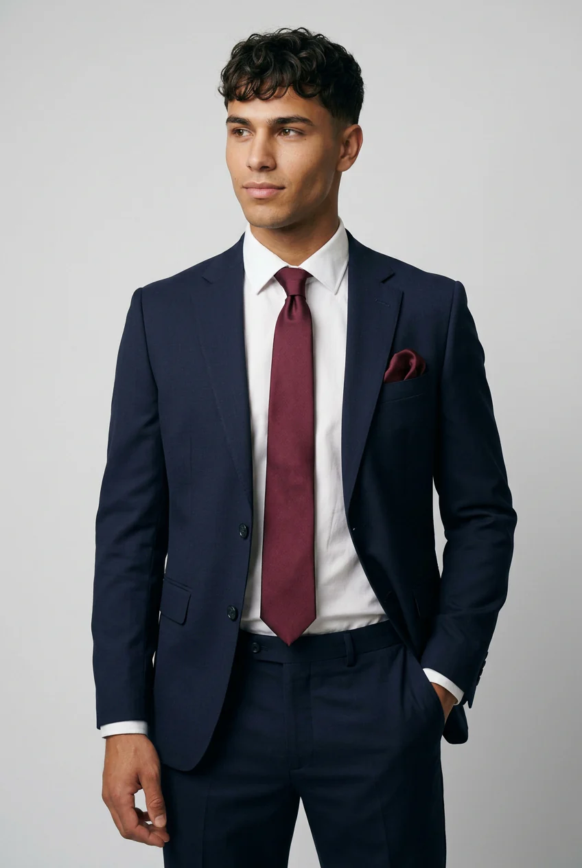 Malibu Navy 2-Piece Prom Suit - Image 2