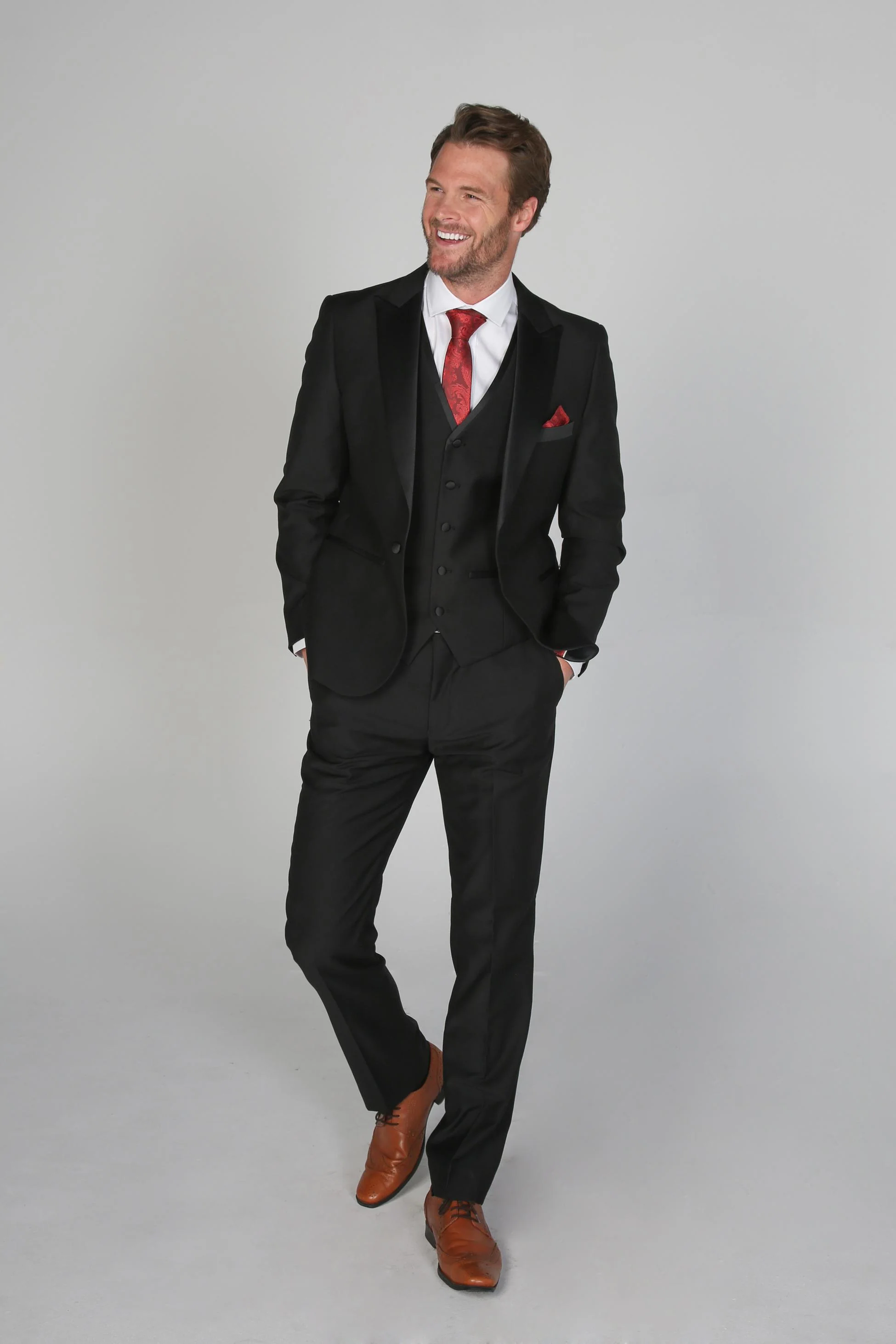 Men's Tuxedo Suit Trousers - HARRY Black - Black - Image 3