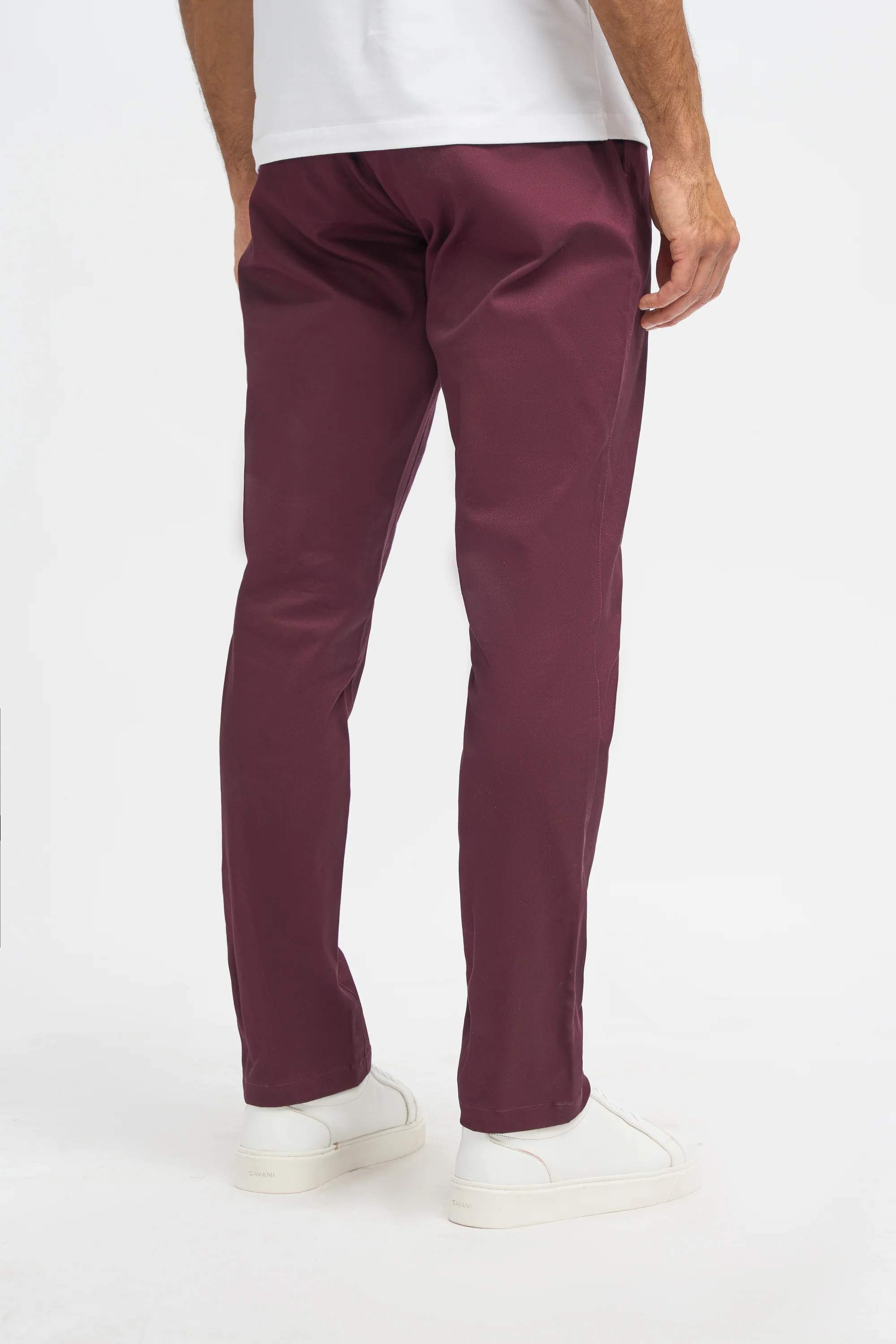 Men's Twill Dakota Chino Trousers - Wine - Image 3
