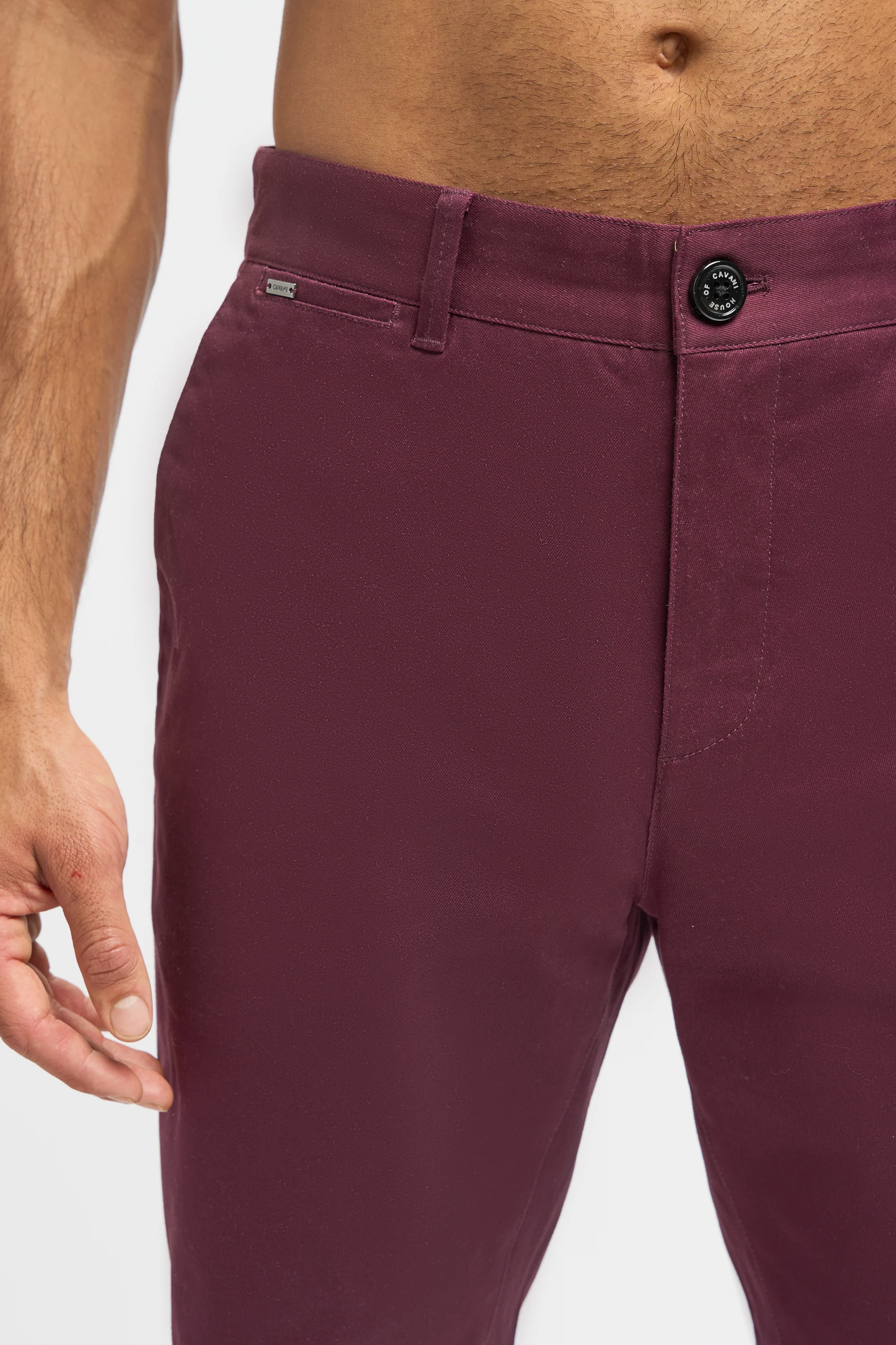 Men's Twill Dakota Chino Trousers - Wine - Image 4