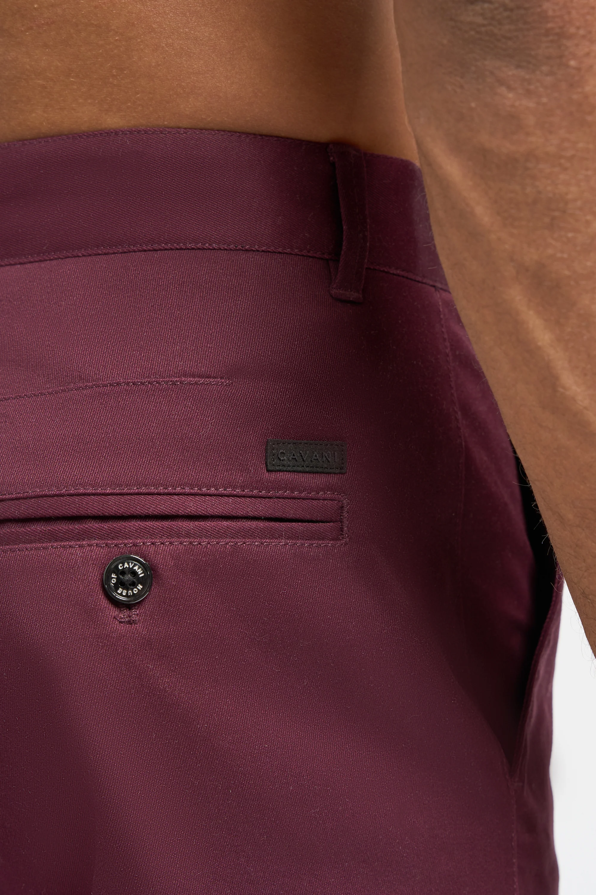 Men's Twill Dakota Chino Trousers - Wine - Image 5