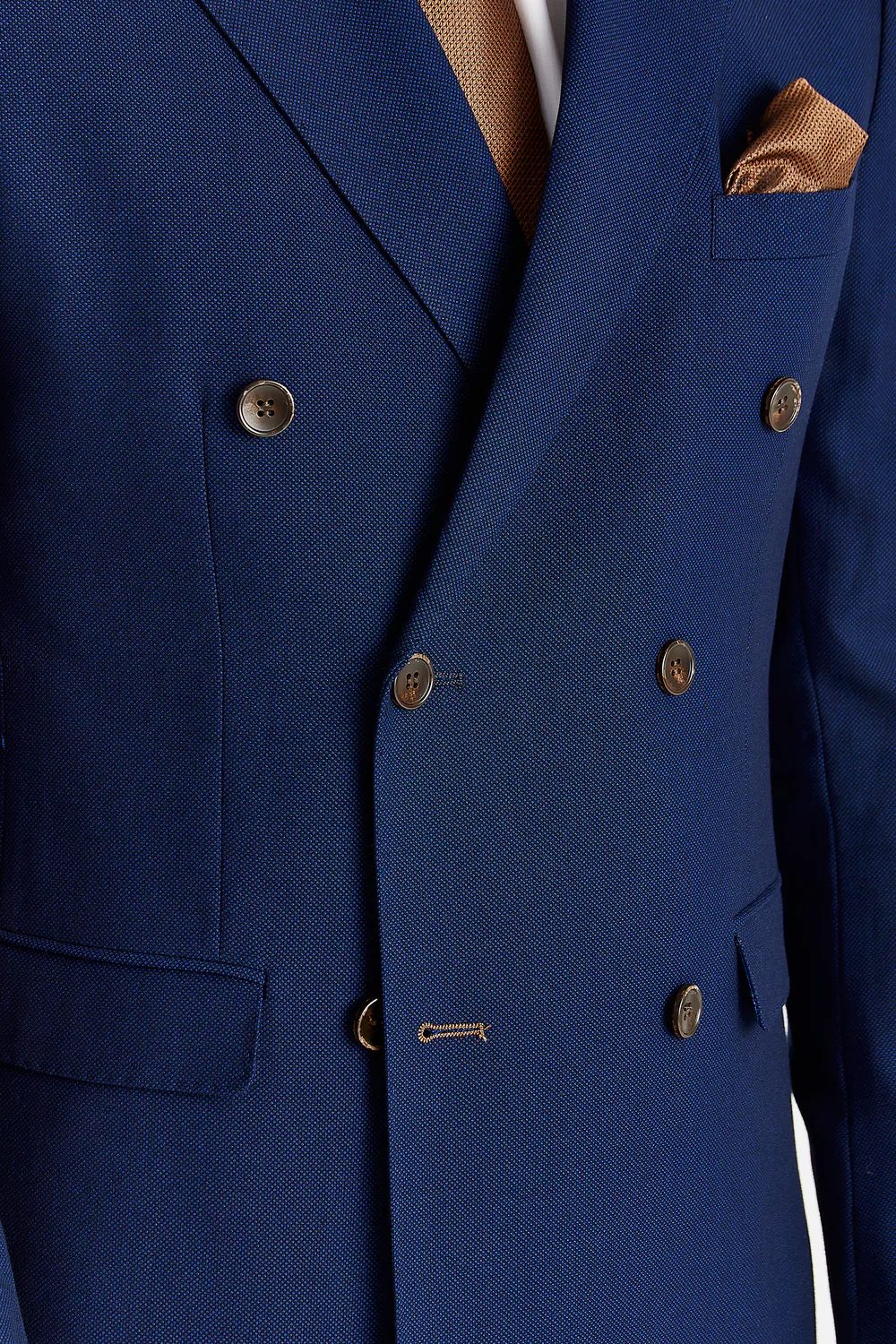 Men’s 2-Piece Tailored Fit Double Breasted Suit - MAYFAIR - Navy - Image 3