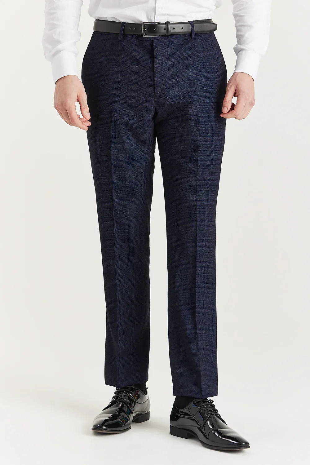 Men’s 3-Piece Glen Check Tweed Like Suit - Regent - Navy - Image 7