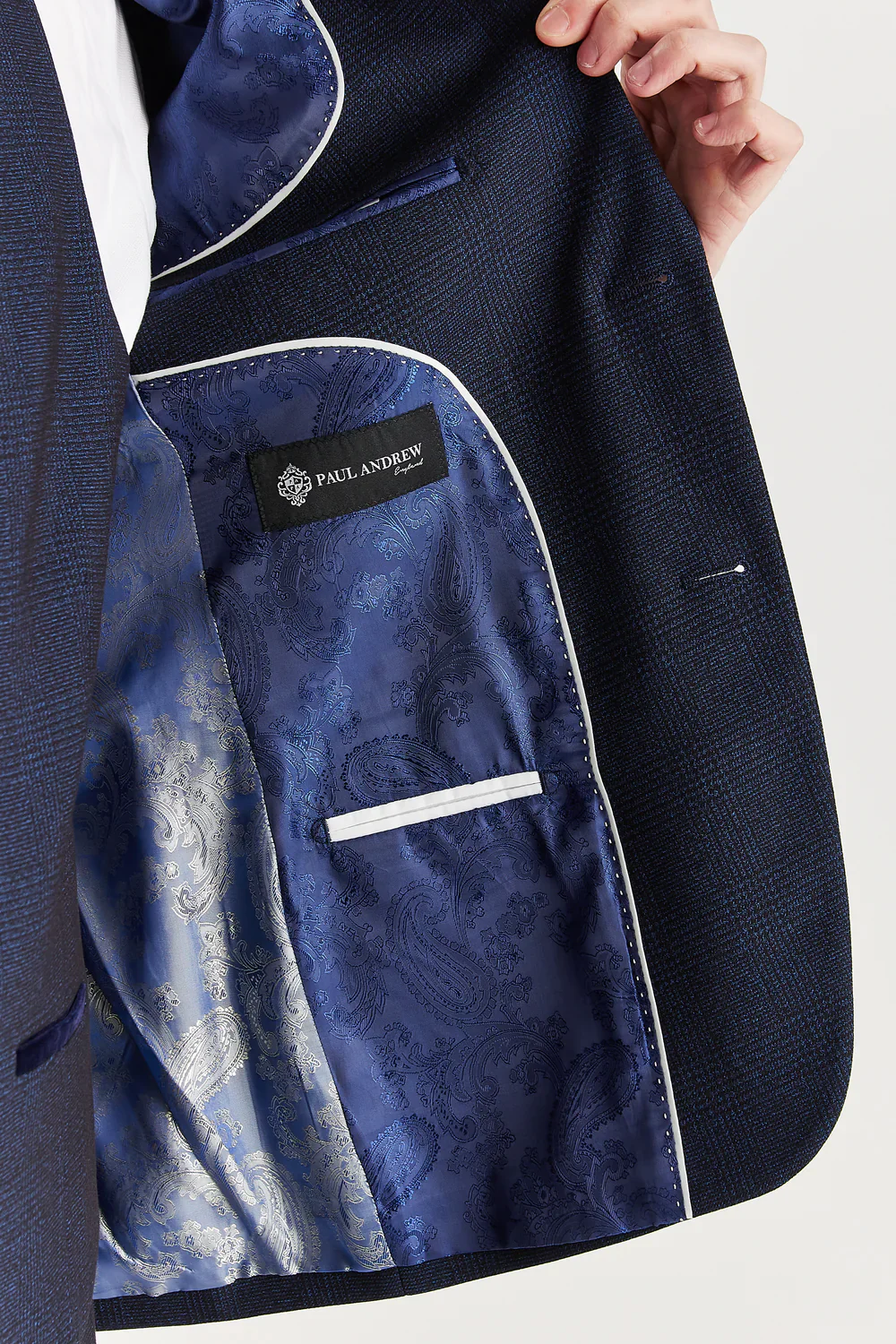 Men’s 3-Piece Glen Check Tweed Like Suit - Regent - Navy - Image 8