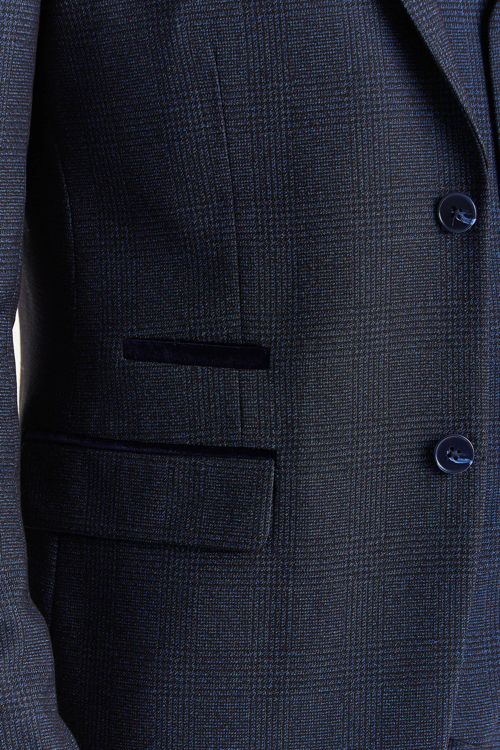 Men’s 3-Piece Glen Check Tweed Like Suit - Regent - Navy - Image 9