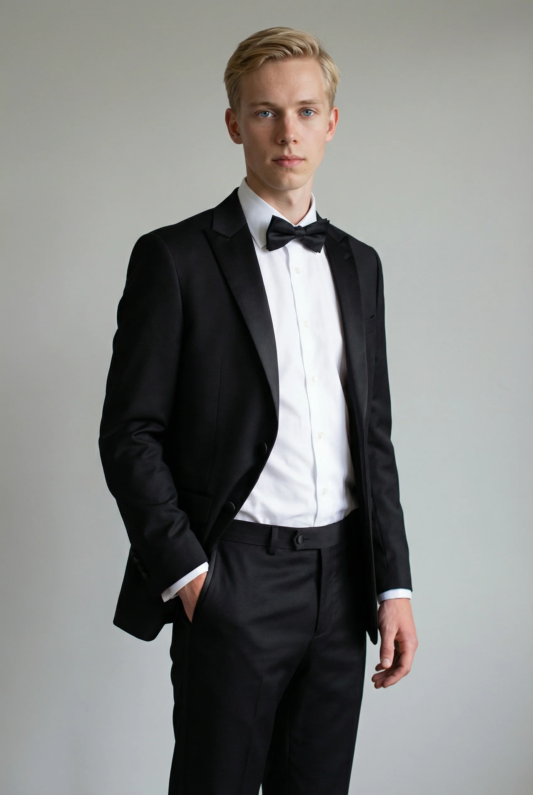 Men’s 3-Piece Satin Lapel Tuxedo Suit - Edward - Black - Image 4