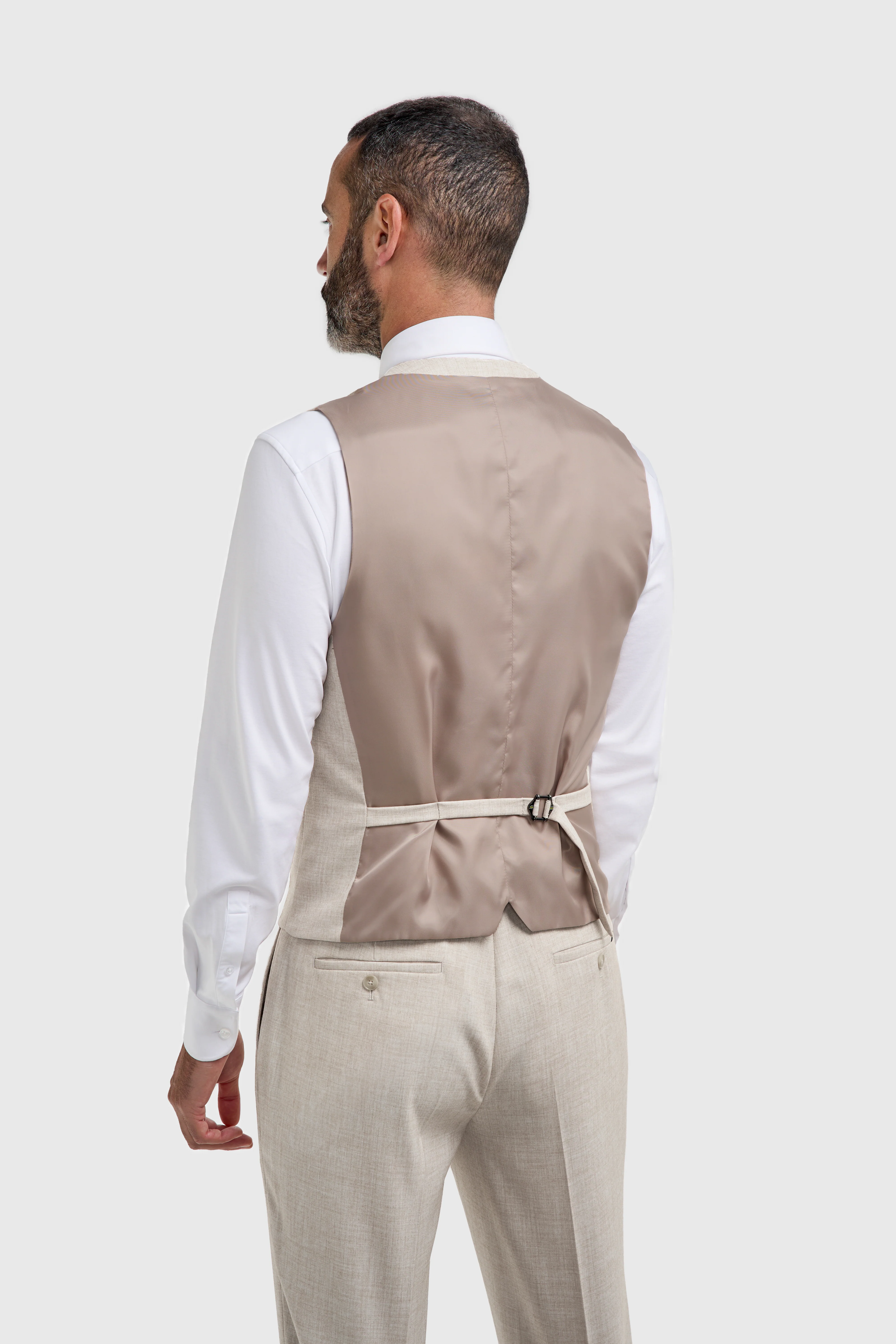 Men’s 3-Piece Slim Fit Formal Suit - Malibu - Beige - Image 6