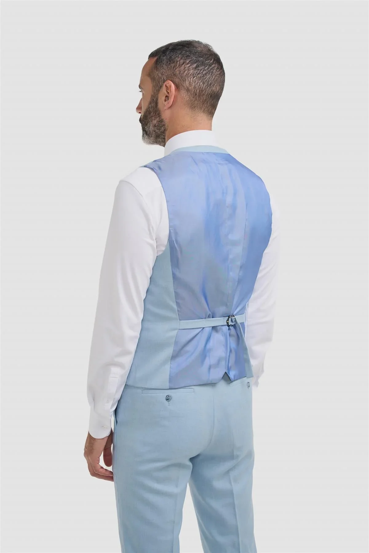 Men’s 3-Piece Slim Fit Formal Suit - Malibu - Sky Blue - Image 6