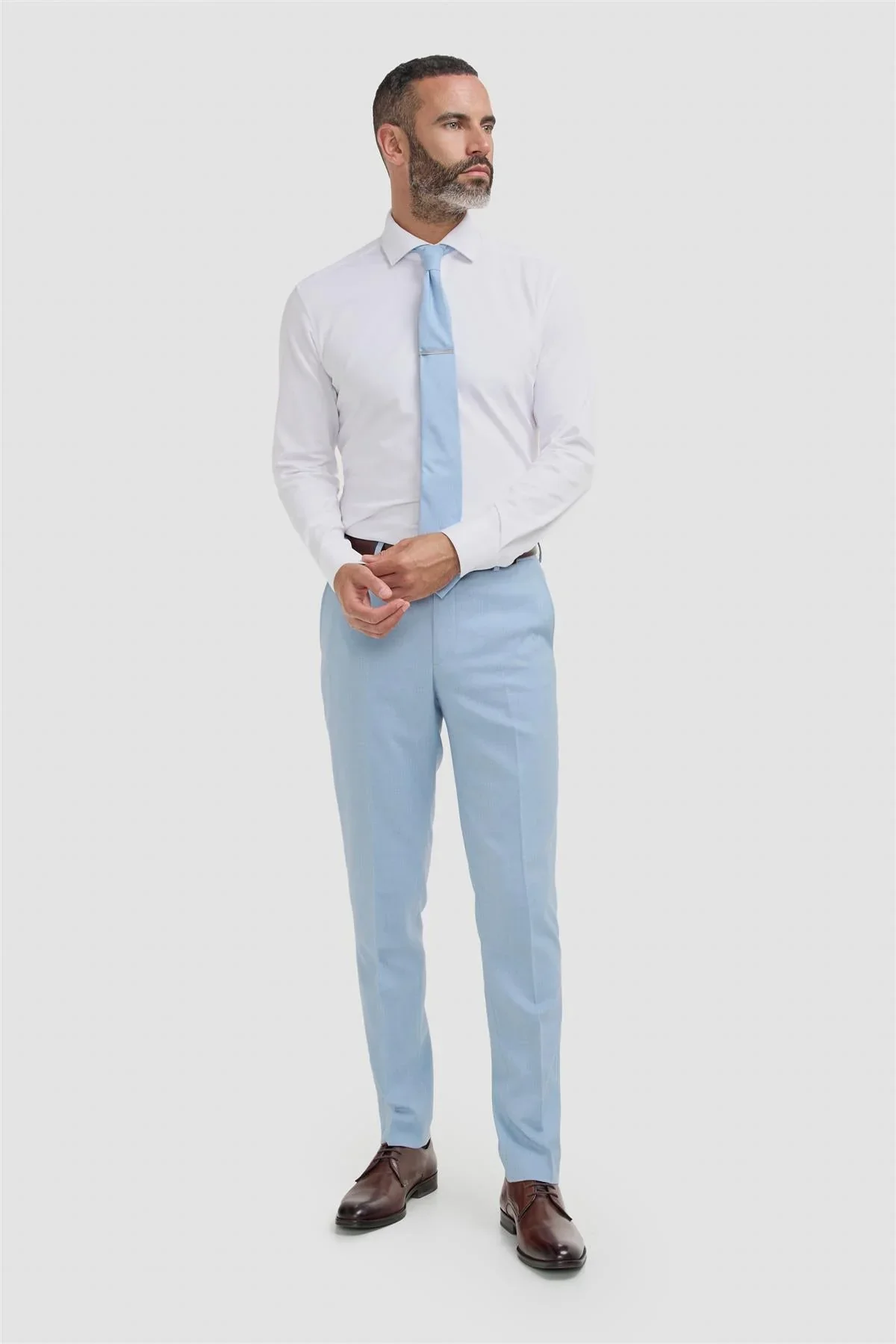 Men’s 3-Piece Slim Fit Formal Suit - Malibu - Sky Blue - Image 8