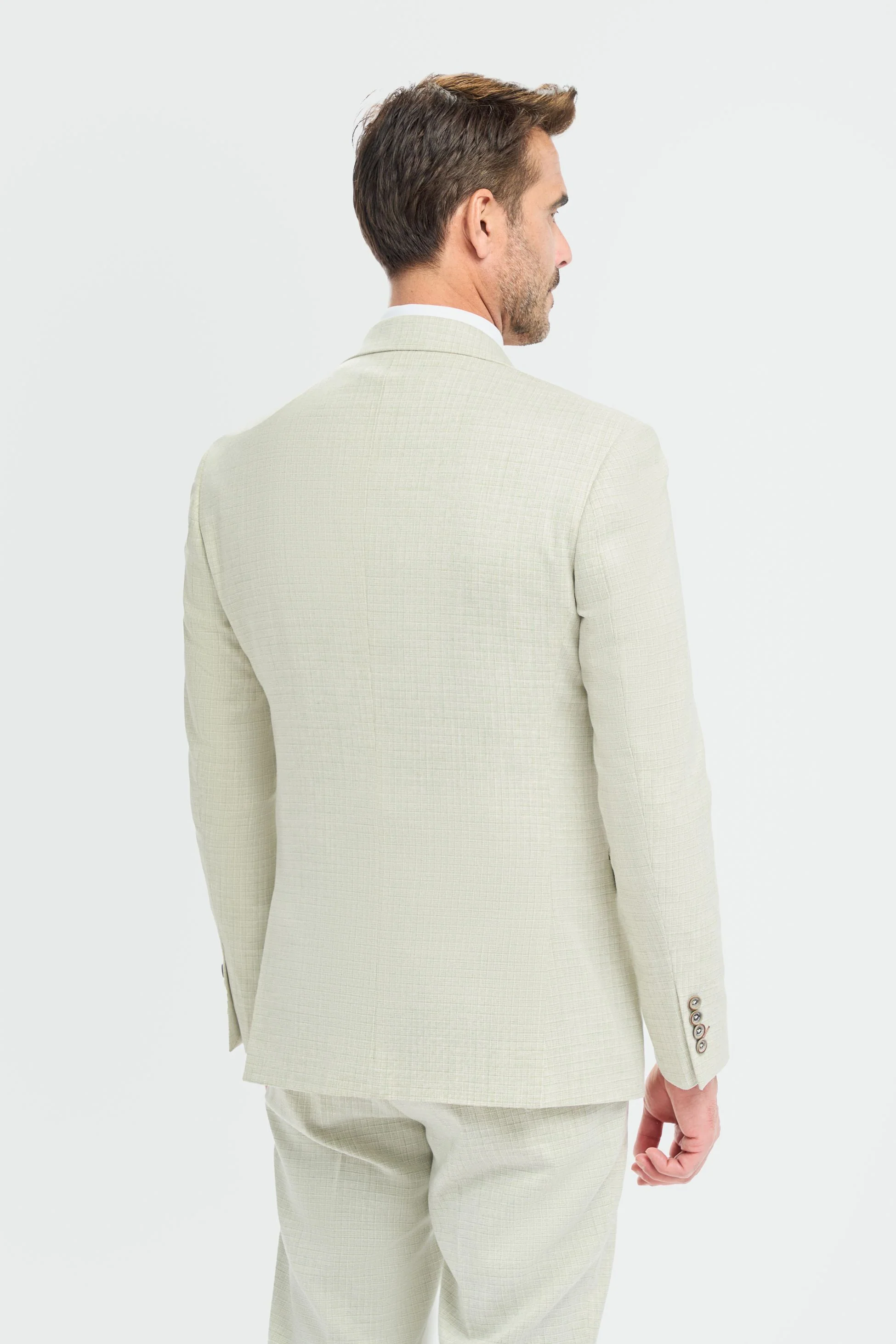 Men’s 3-Piece Slim Fit Textured Formal Suit - Tropez - Sage Green - Image 3