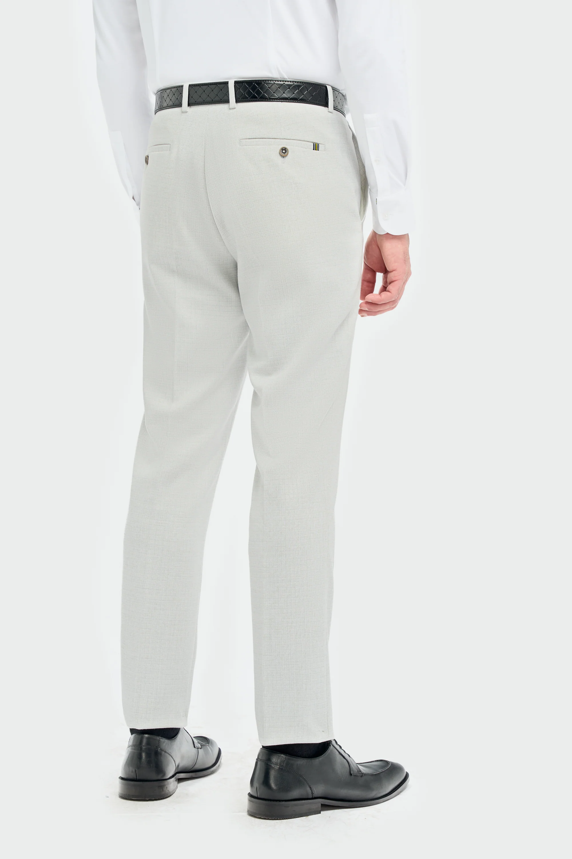 Men’s 3-Piece Slim Fit Textured Formal Suit - Tropez - Slate - Image 8