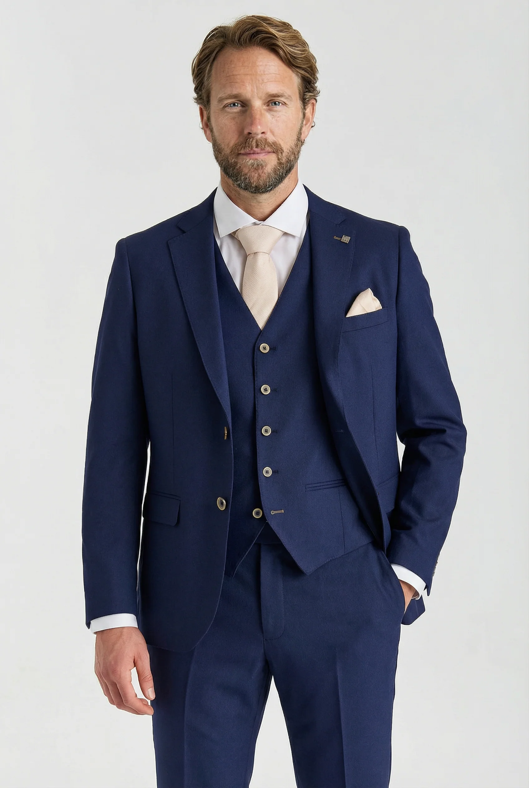 Men’s 3-Piece Tailored Fit Formal Suit - Belmont - Navy