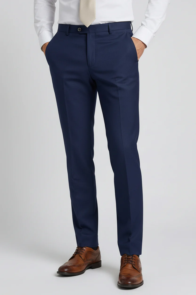 Men’s 3-Piece Tailored Fit Formal Suit - Belmont - Navy - Image 10
