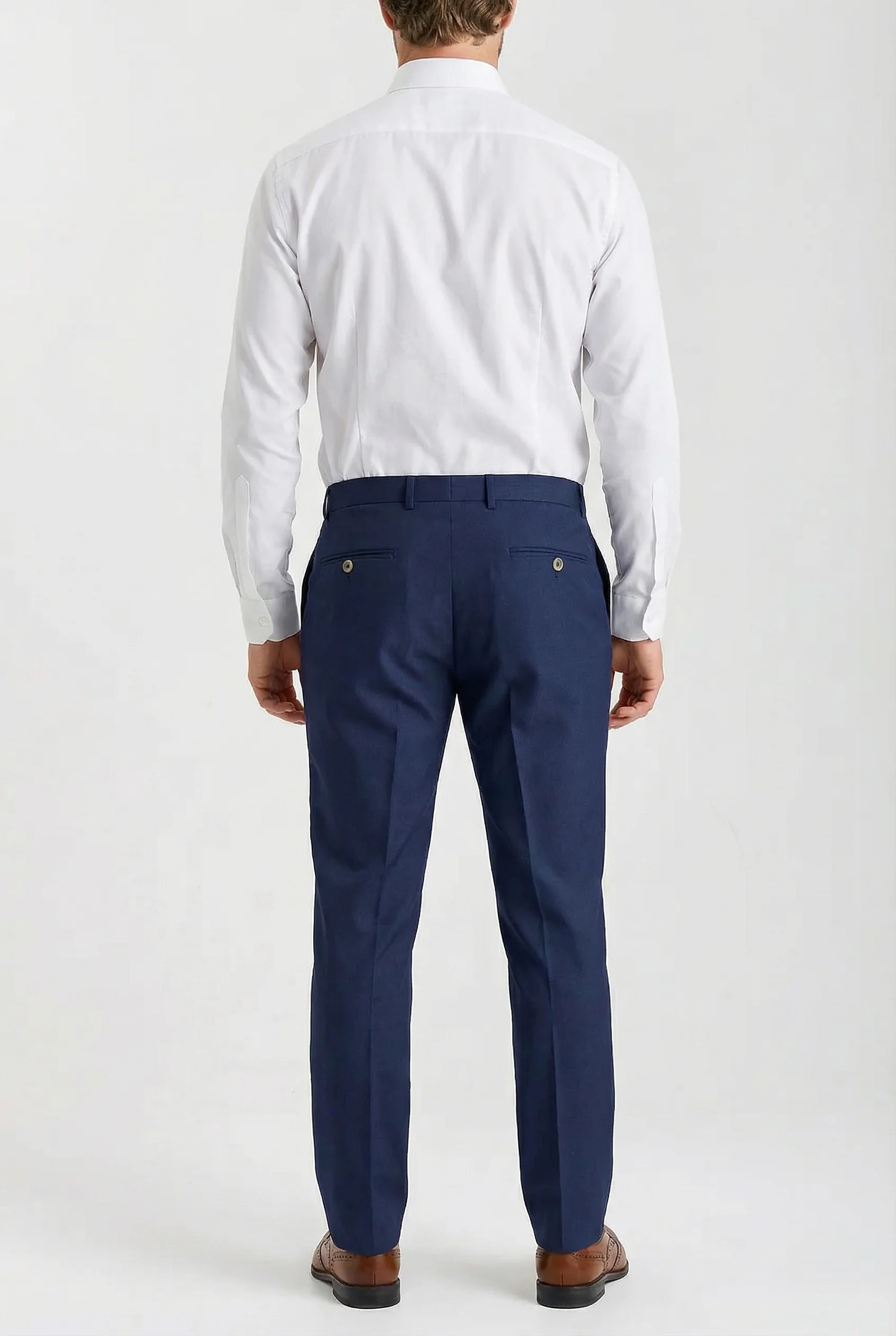 Men’s 3-Piece Tailored Fit Formal Suit - Belmont - Navy - Image 12