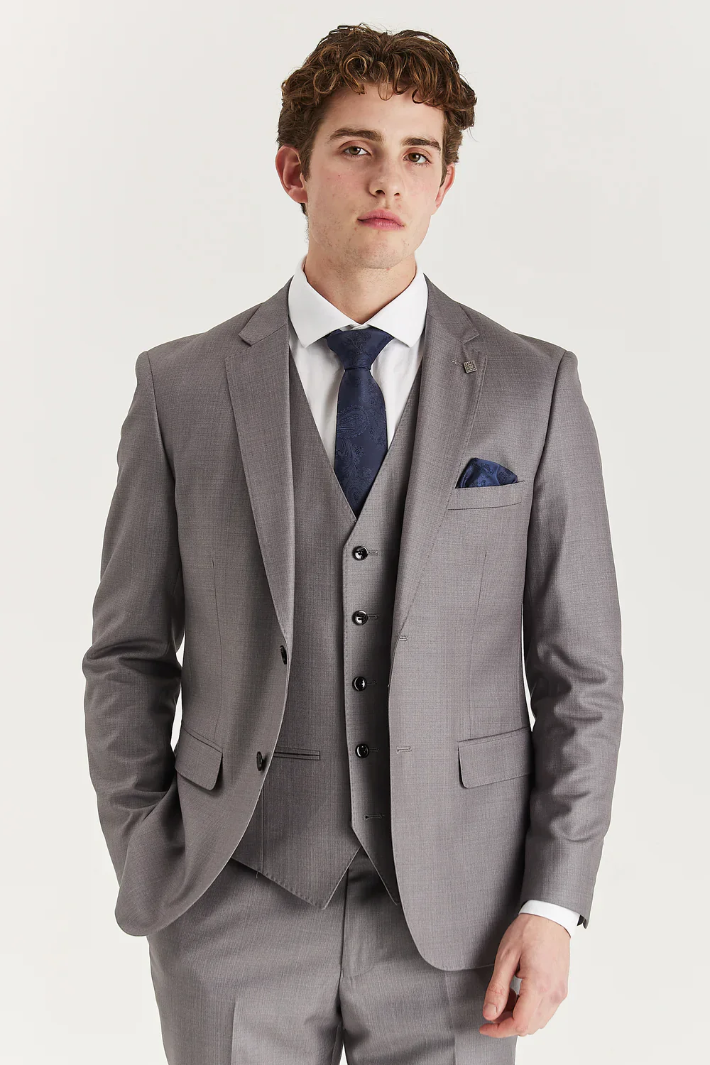 Men’s 3-Piece Tailored Fit Formal Suit - Edward - Grey