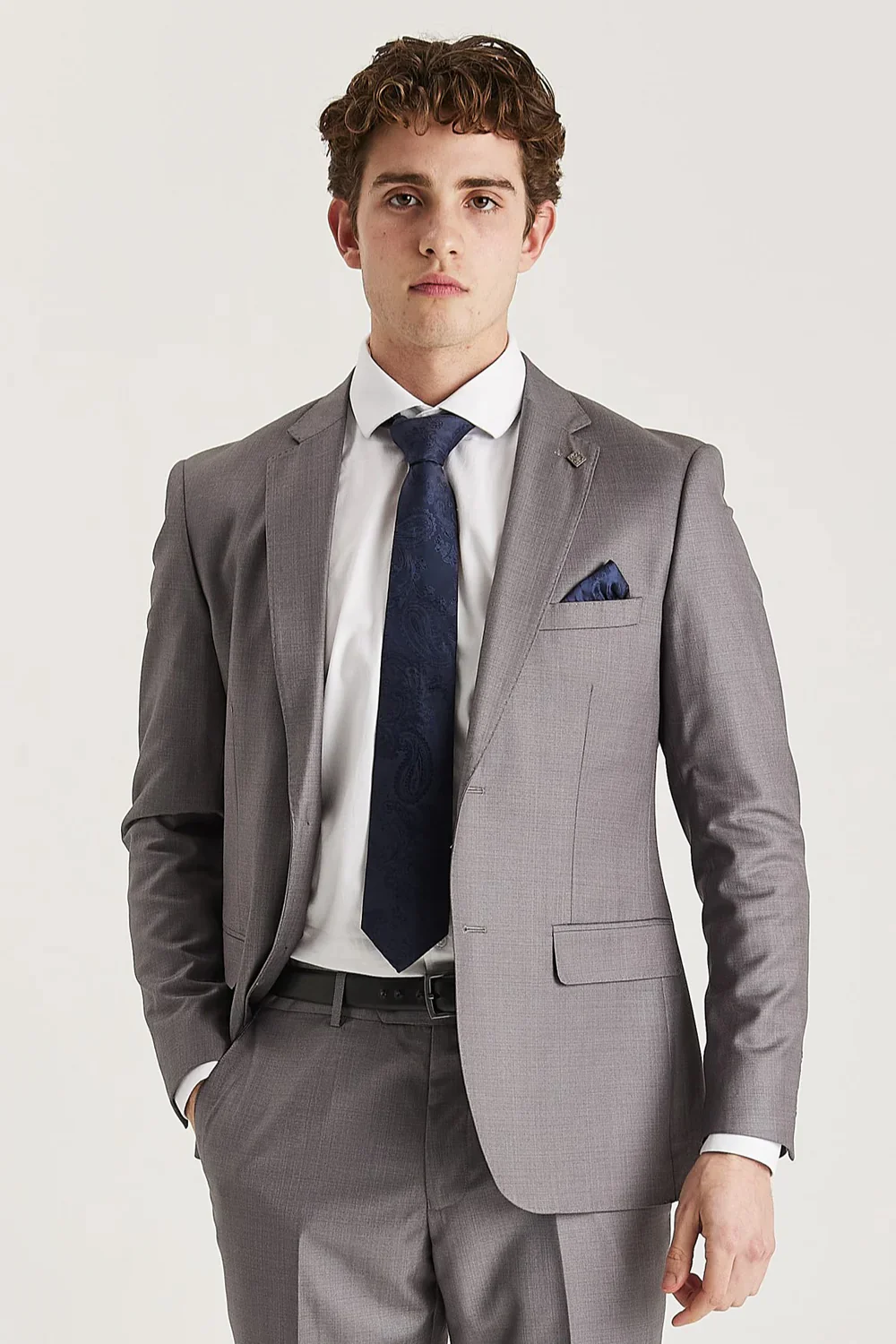 Men’s 3-Piece Tailored Fit Formal Suit - Edward - Grey - Image 4