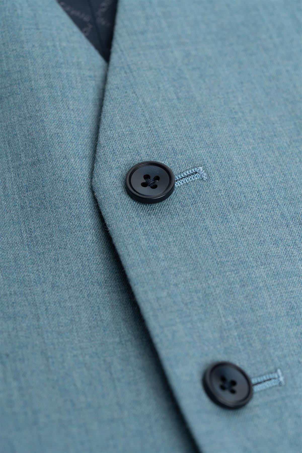 Men’s 3-Piece Wool Slim Fit Formal Suit - James - Marine Blue - Image 11