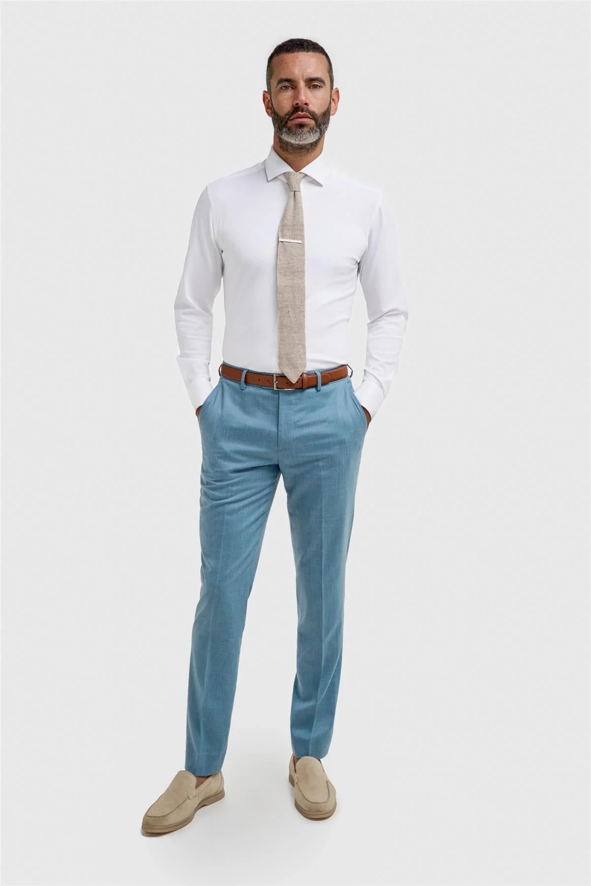 Men’s 3-Piece Wool Slim Fit Formal Suit - James - Marine Blue - Image 8