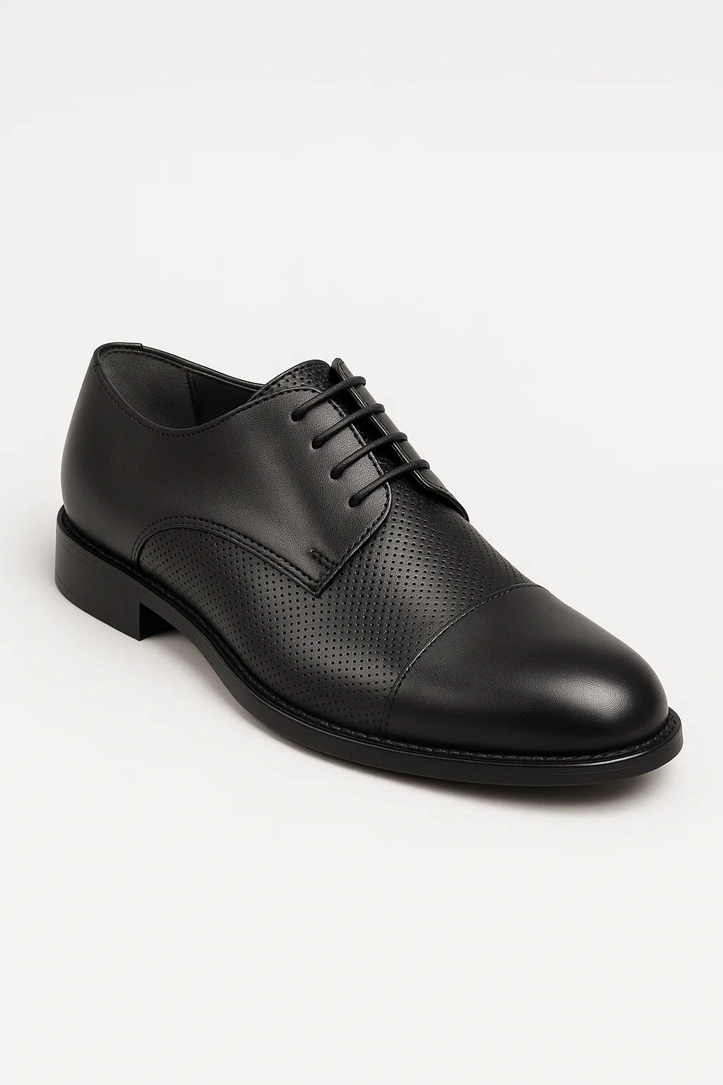 Men’s Cap Toe Derby Dress Shoes - GROSVENOR - Matt Black