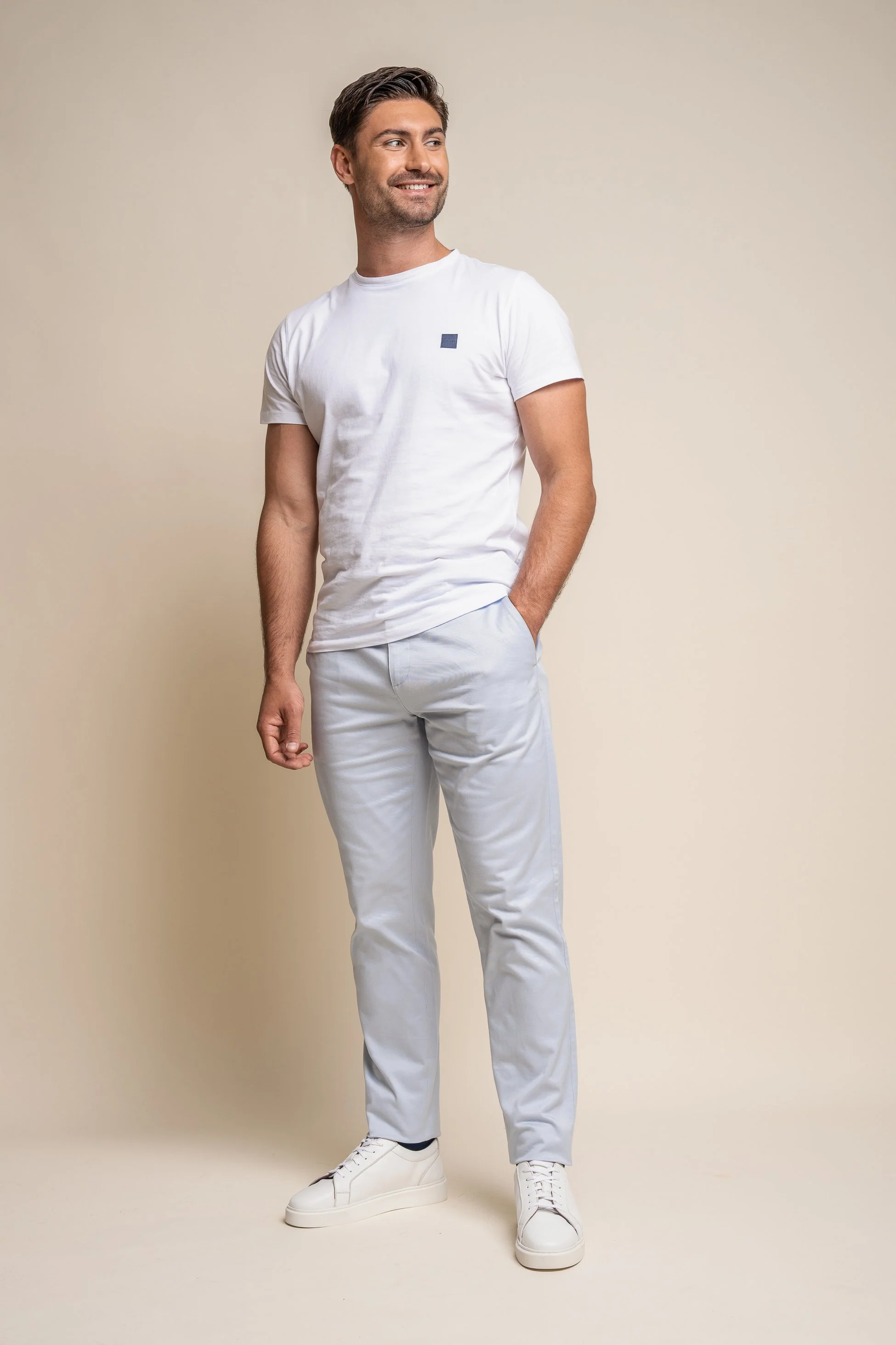 Men's Casual Cotton Chino - DAKOTA - Ice Blue - Image 2