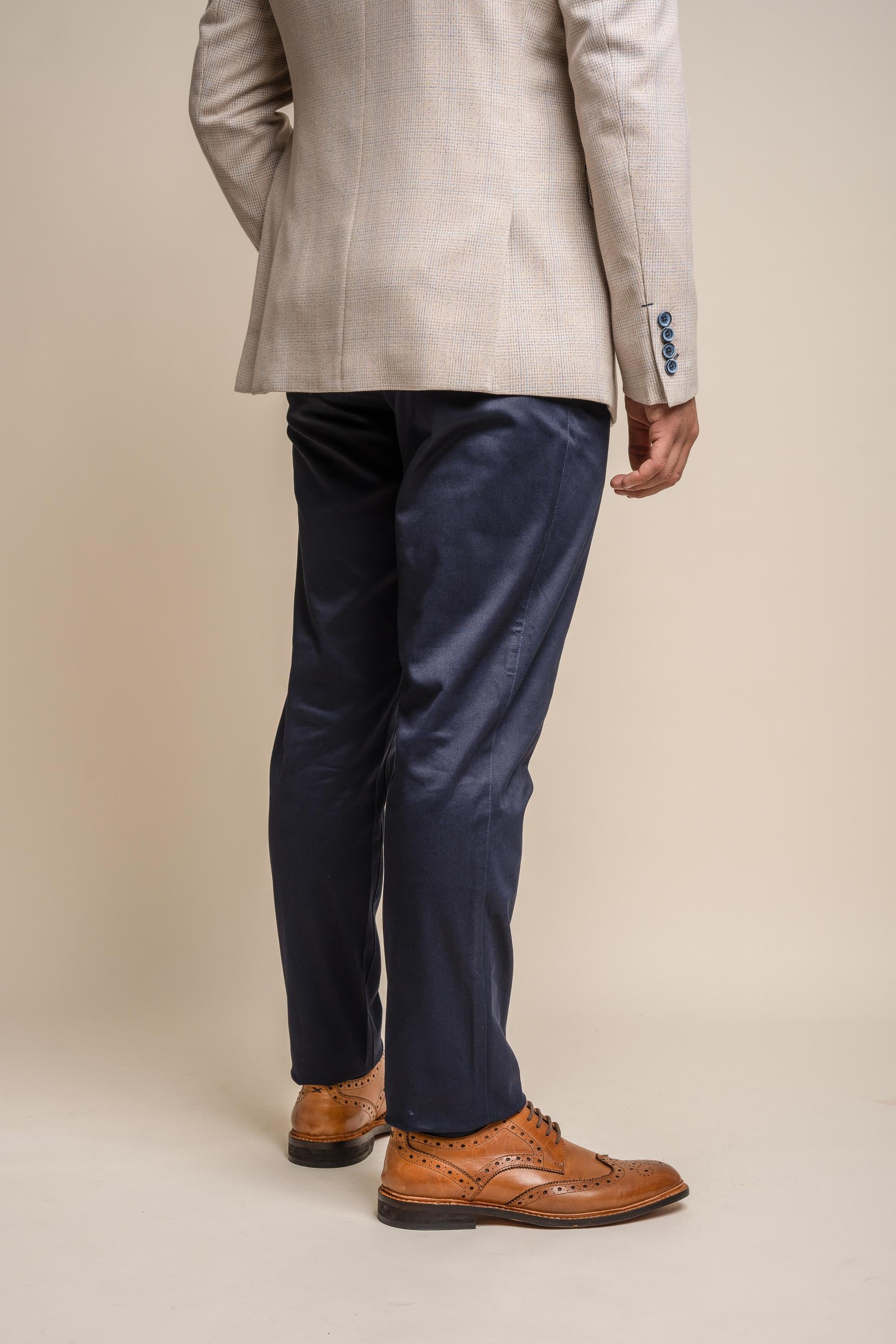 Men's Casual Cotton Chino - DAKOTA - Navy Blue - Image 3