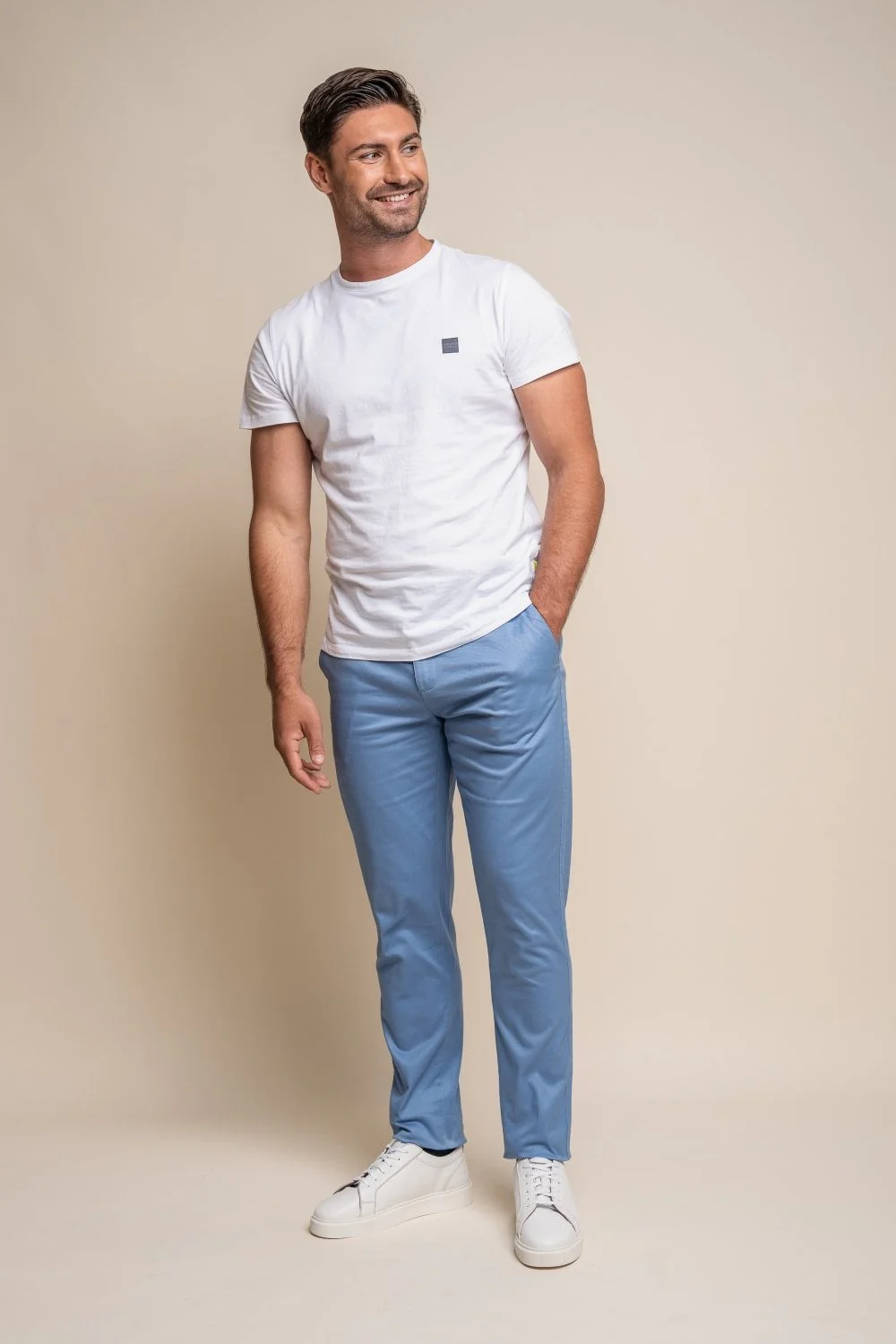 Men's Casual Cotton Chino - DAKOTA - Sky Blue - Image 2