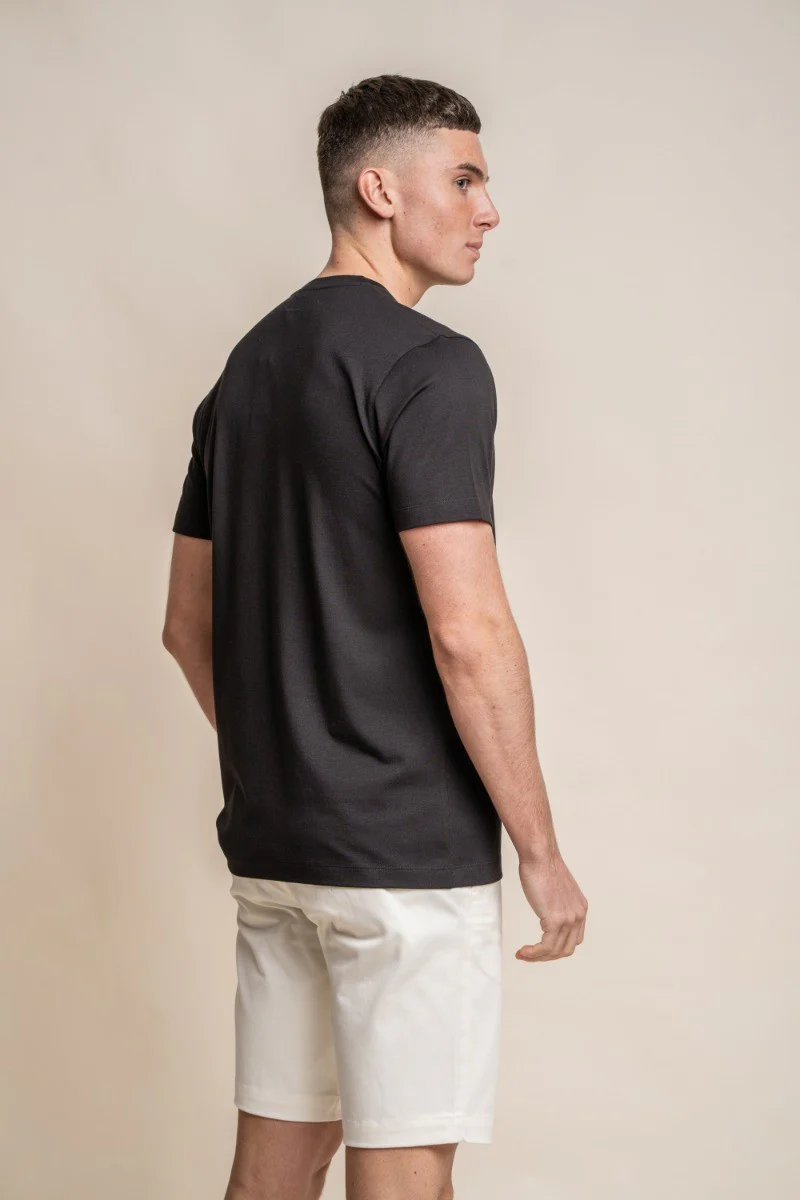 Men's Crew Neck Cotton T-Shirt - BOGART - Black - Image 3