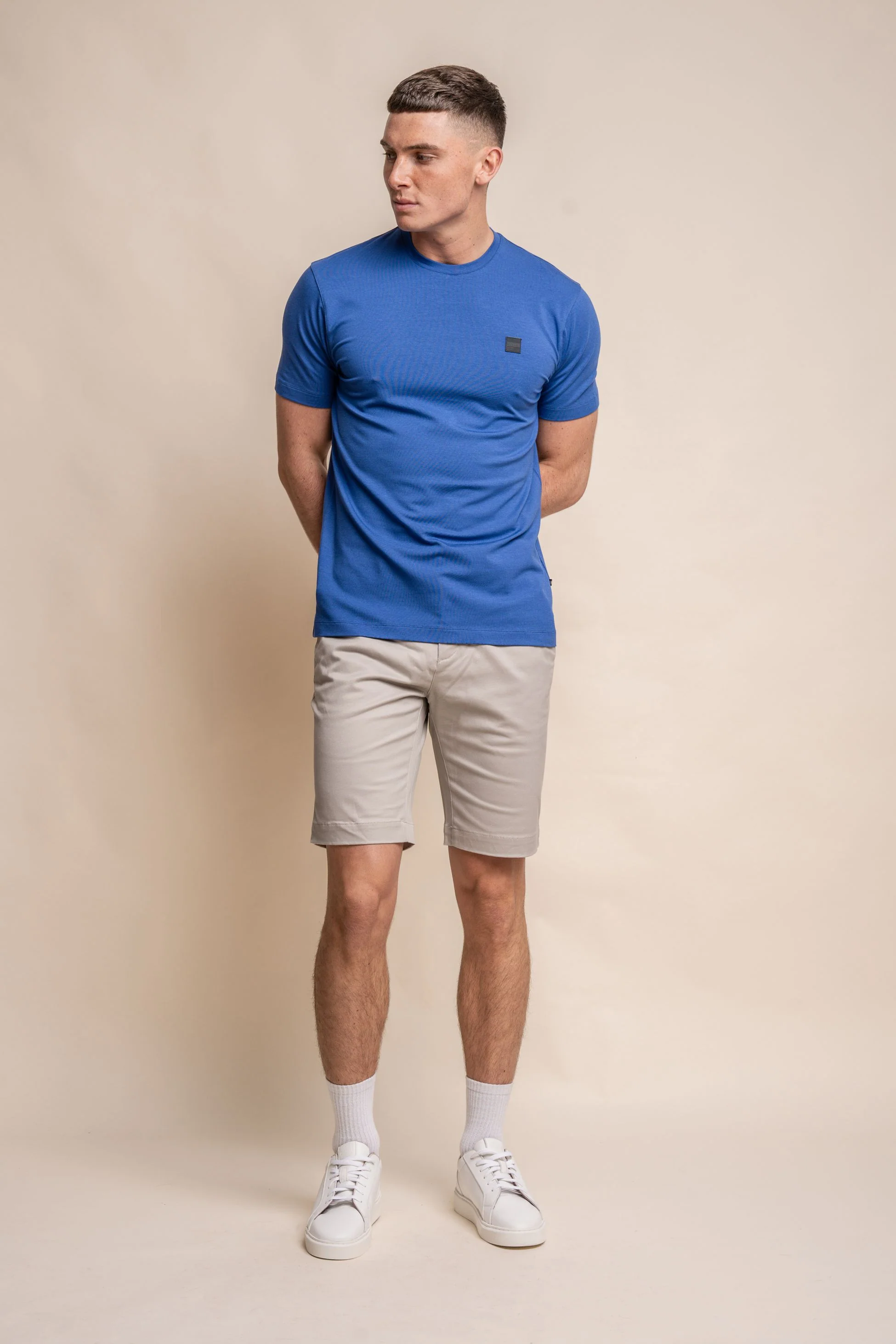 Men's Crew Neck Cotton T-Shirt - BOGART - Electirc Blue - Image 2