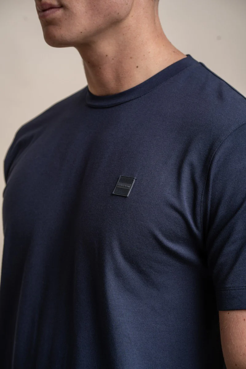 Men's Crew Neck Cotton T-Shirt - BOGART - Navy Blue - Image 5