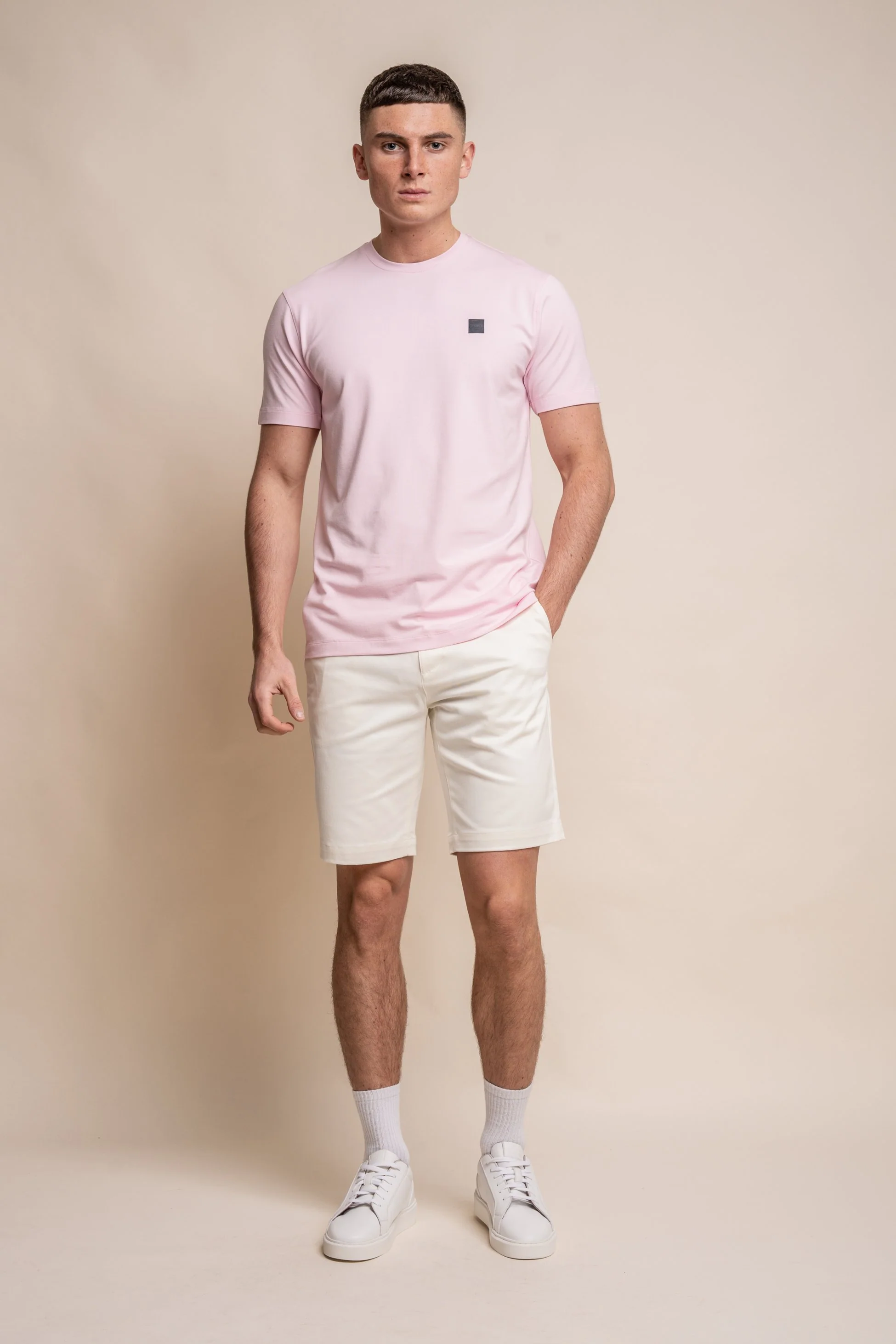 Men's Crew Neck Cotton T-Shirt - BOGART - Pink - Image 2