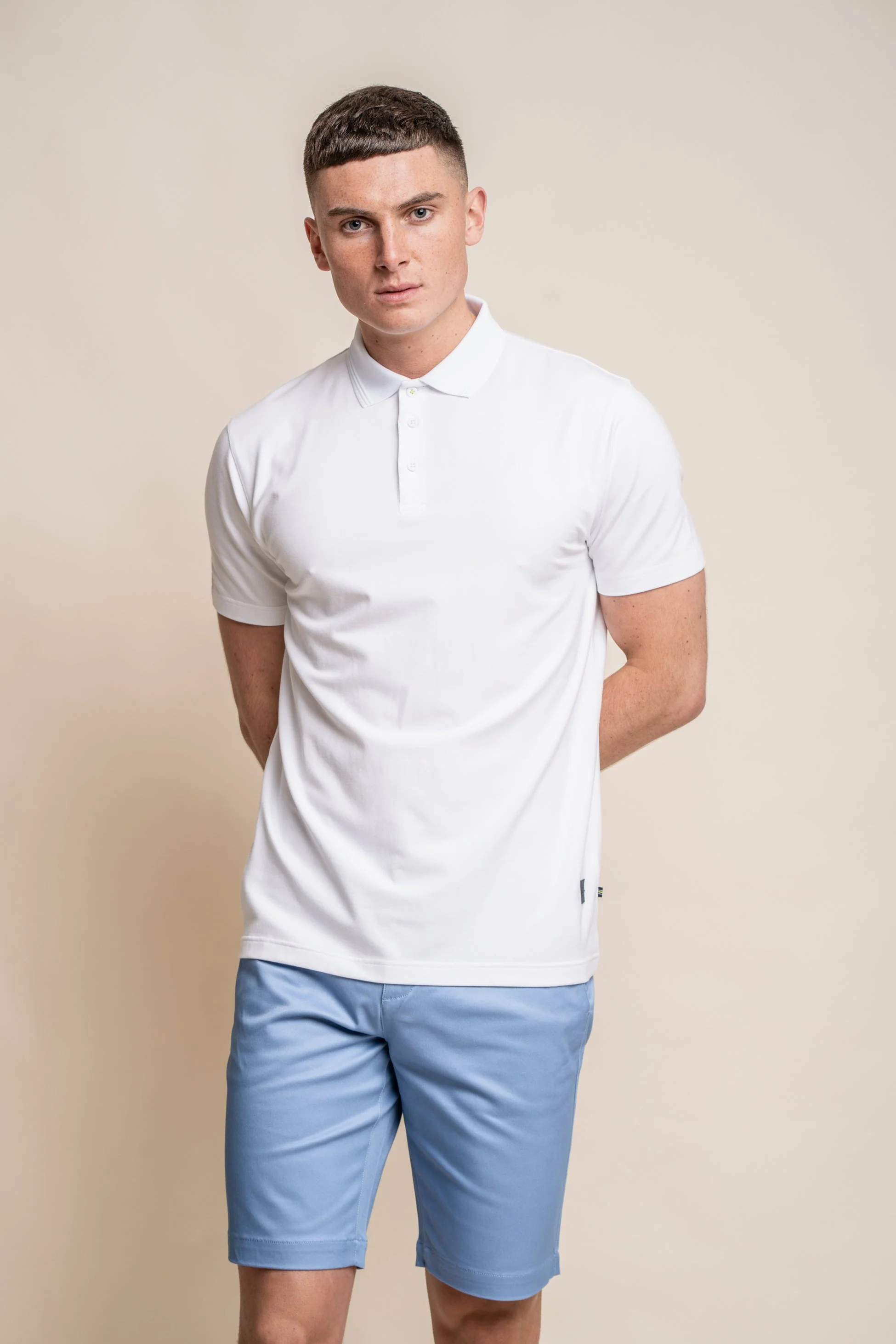 Men's Slim Fit Cotton Short Sleeve Polo Shirt - Kelsey - White